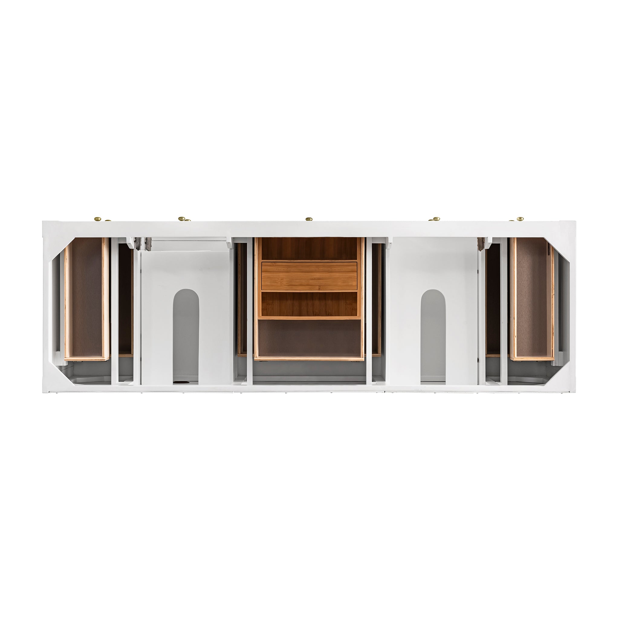 James Martin Breckenridge 72" Double Vanity in Bright White with 3cm Countertop and FreePower Wireless Charger