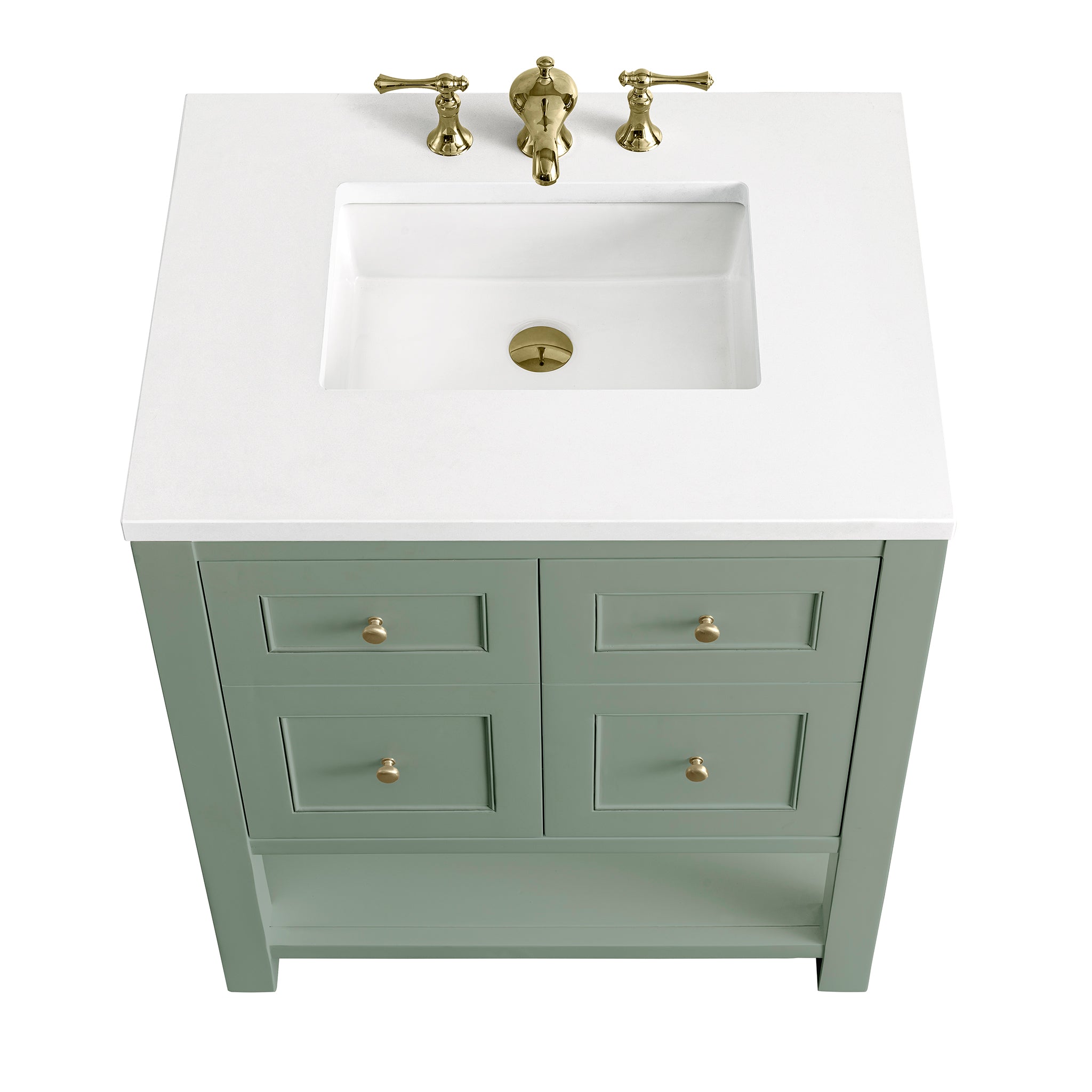 James Martin Breckenridge 30" Single Vanity in Smokey Celadon with 3cm Countertop
