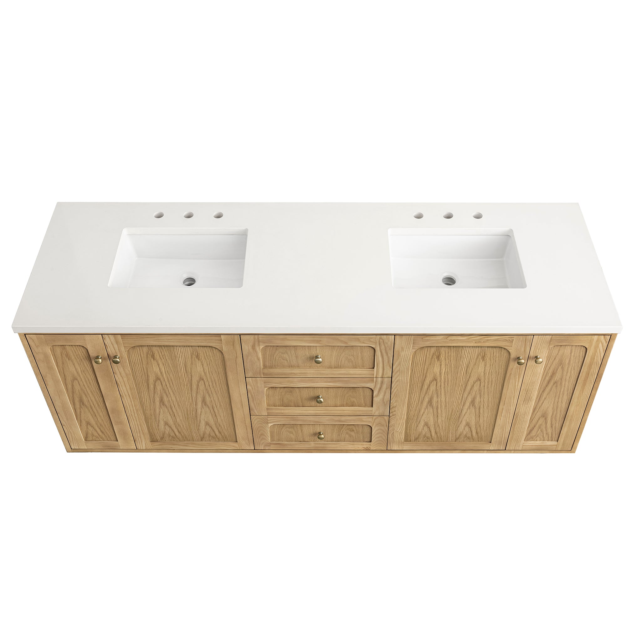 James Martin Laurent 72" Double Vanity in Light Natural Oak with 3cm Countertop