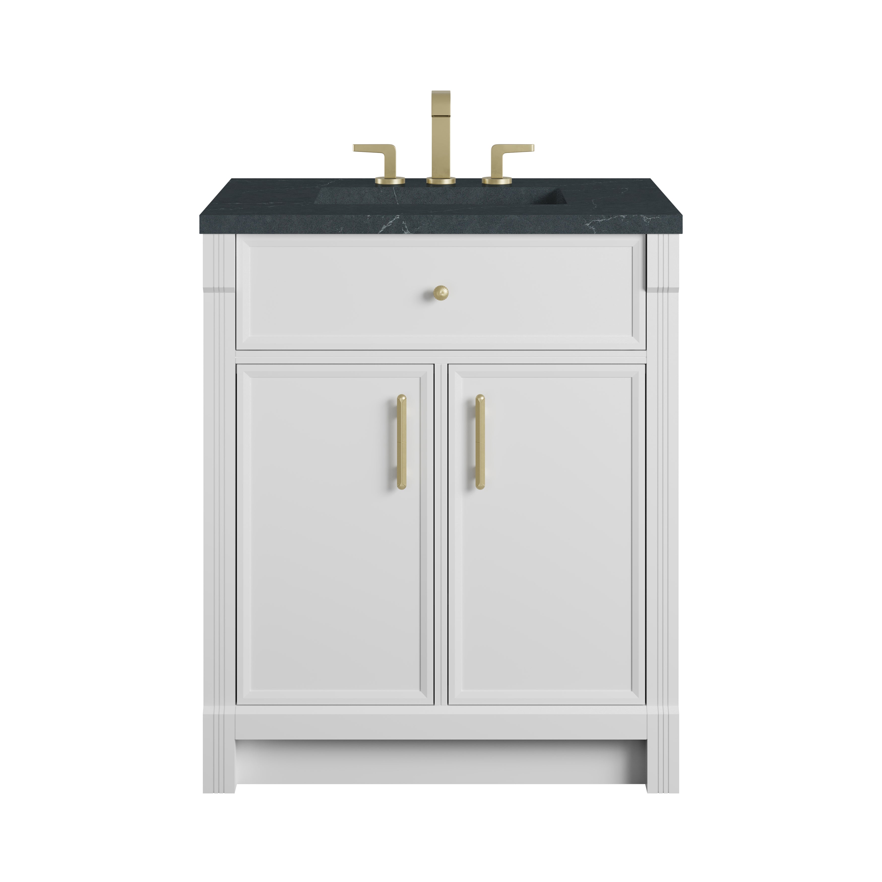 James Martin Bellshire 30" Single Vanity in Bright White with 3cm Countertop