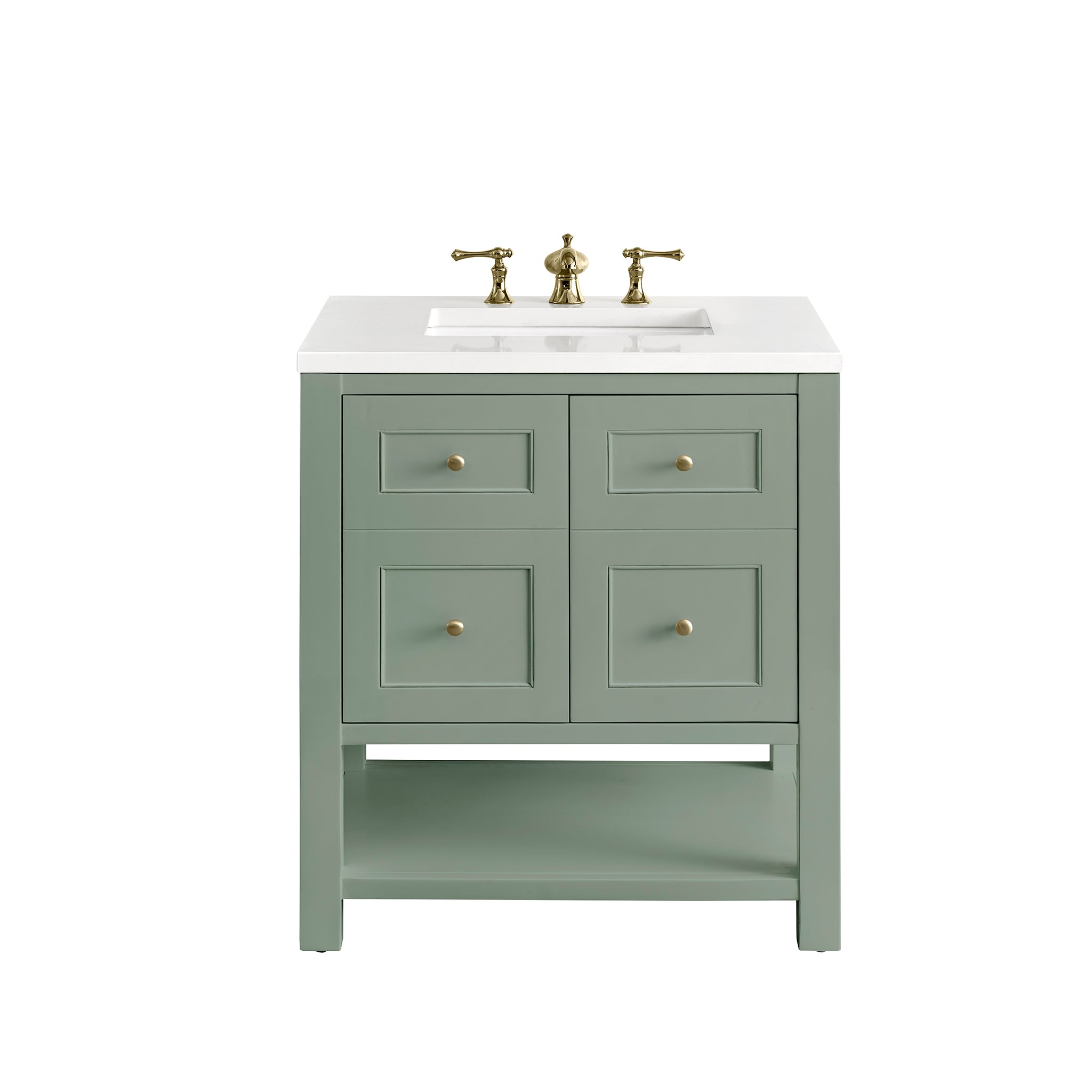 James Martin Breckenridge 30" Single Vanity in Smokey Celadon with 3cm Countertop