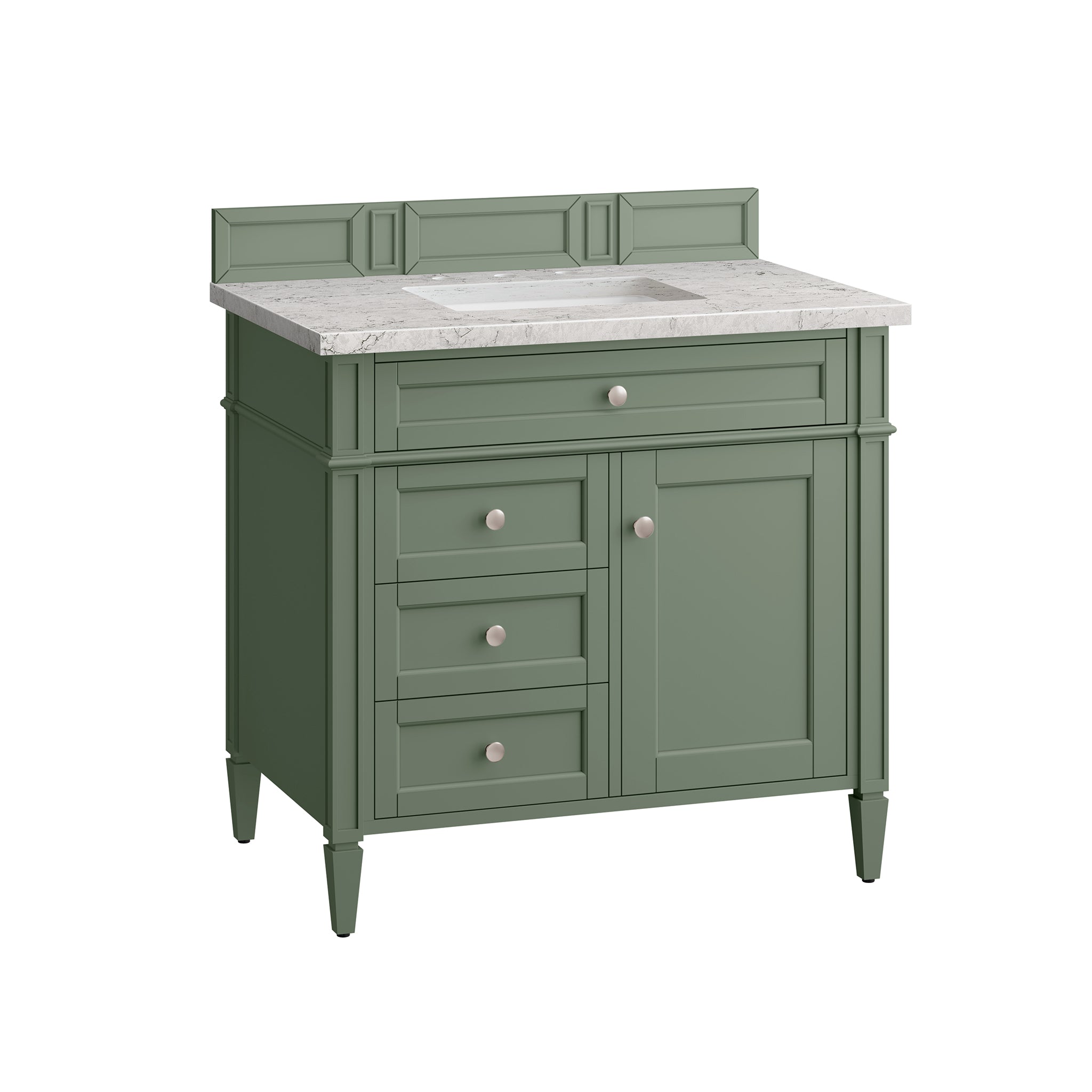 James Martin Brittany 36" Single Vanity in Smokey Celadon with 3cm Countertop