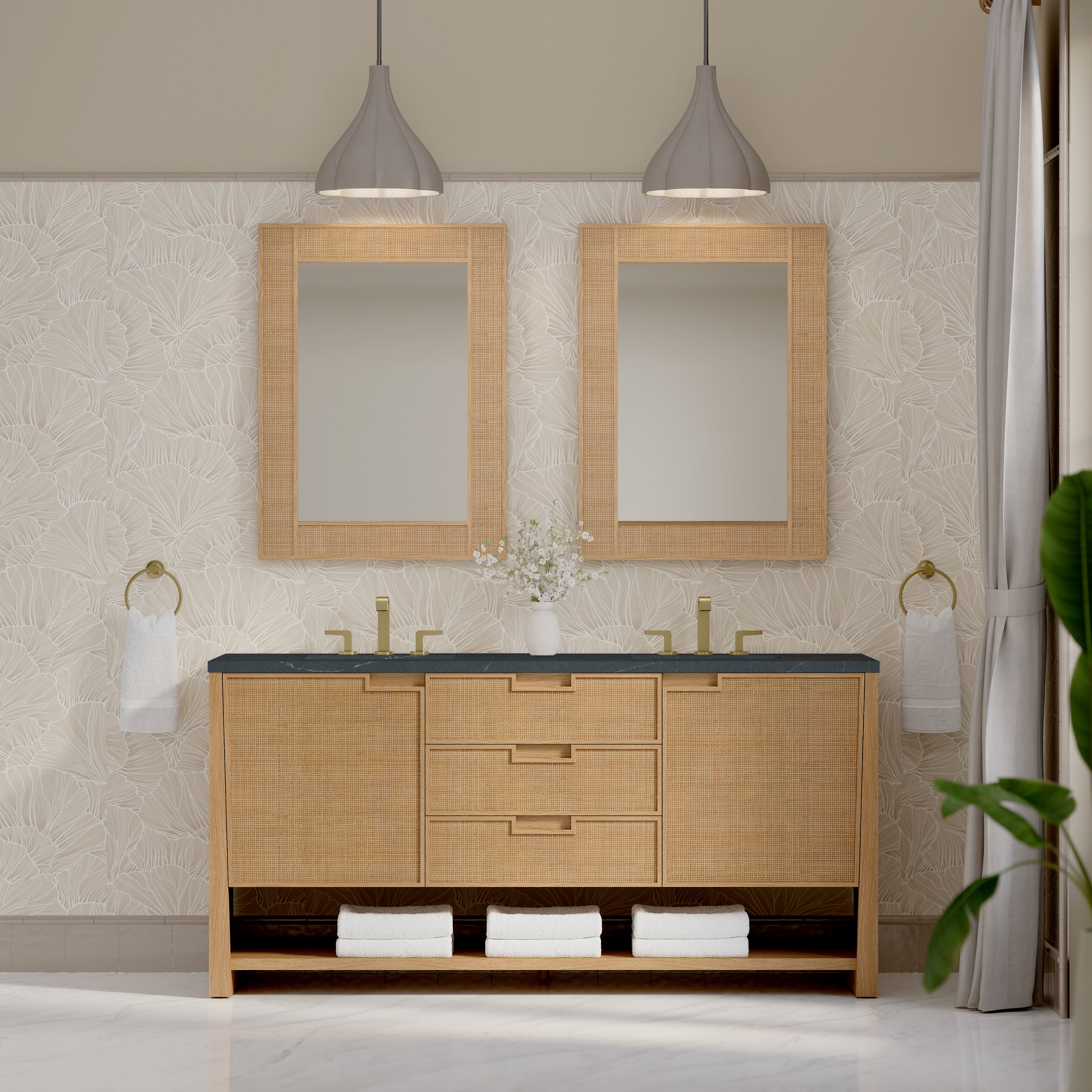 James Martin Solene 72" Double Vanity in Seaside Oak with 3cm Countertop