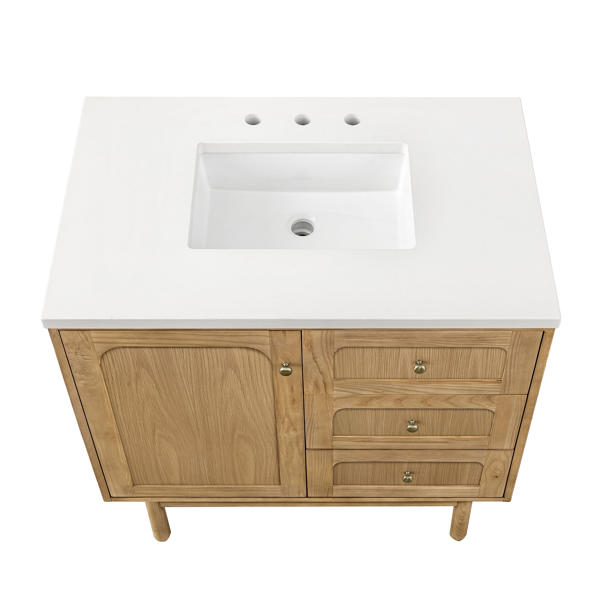 James Martin Laurent 36" Single Vanity in Light Natural Oak with 3cm Countertop