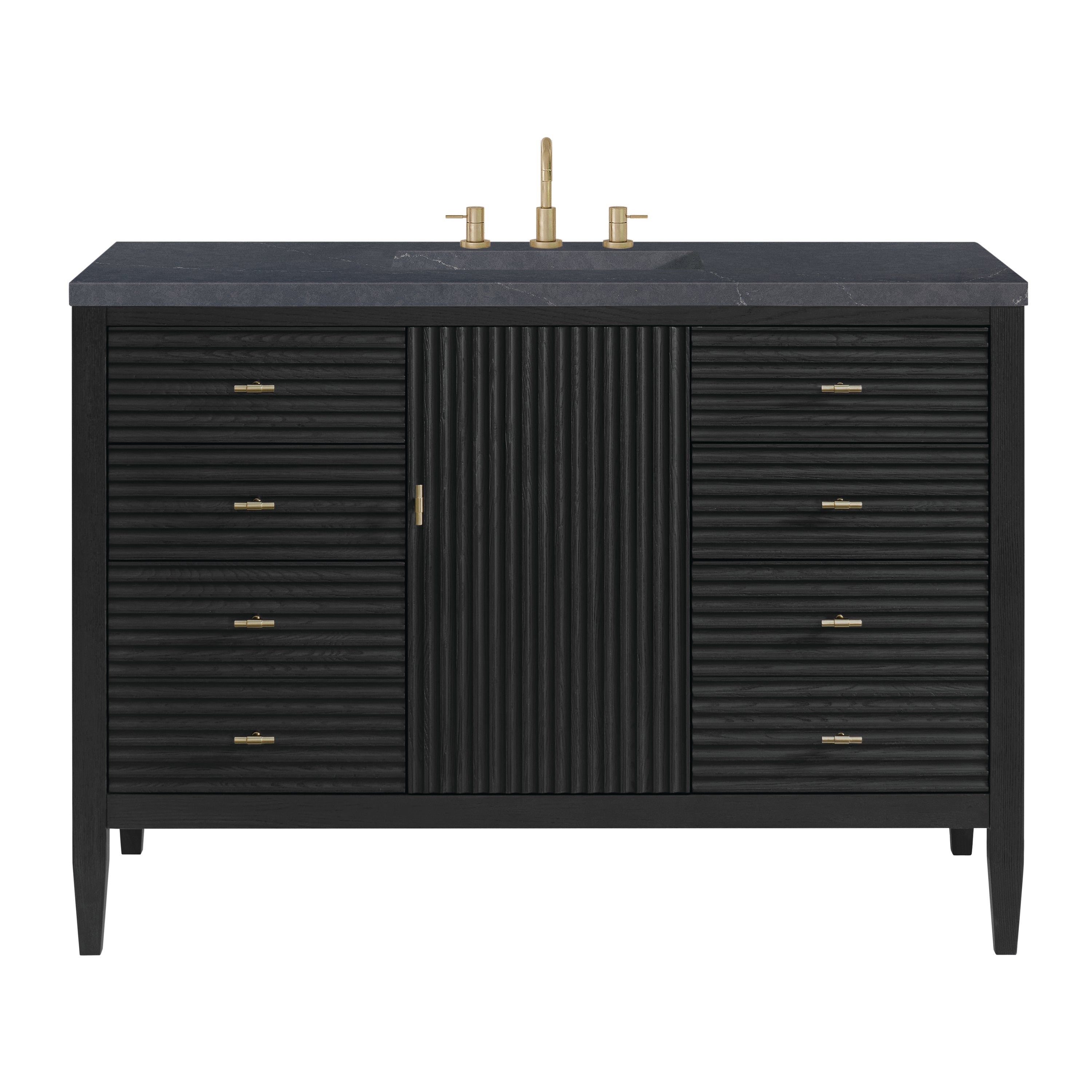 James Martin Myrrin 48" Single Vanity in Carbon Oak with 3cm Countertop