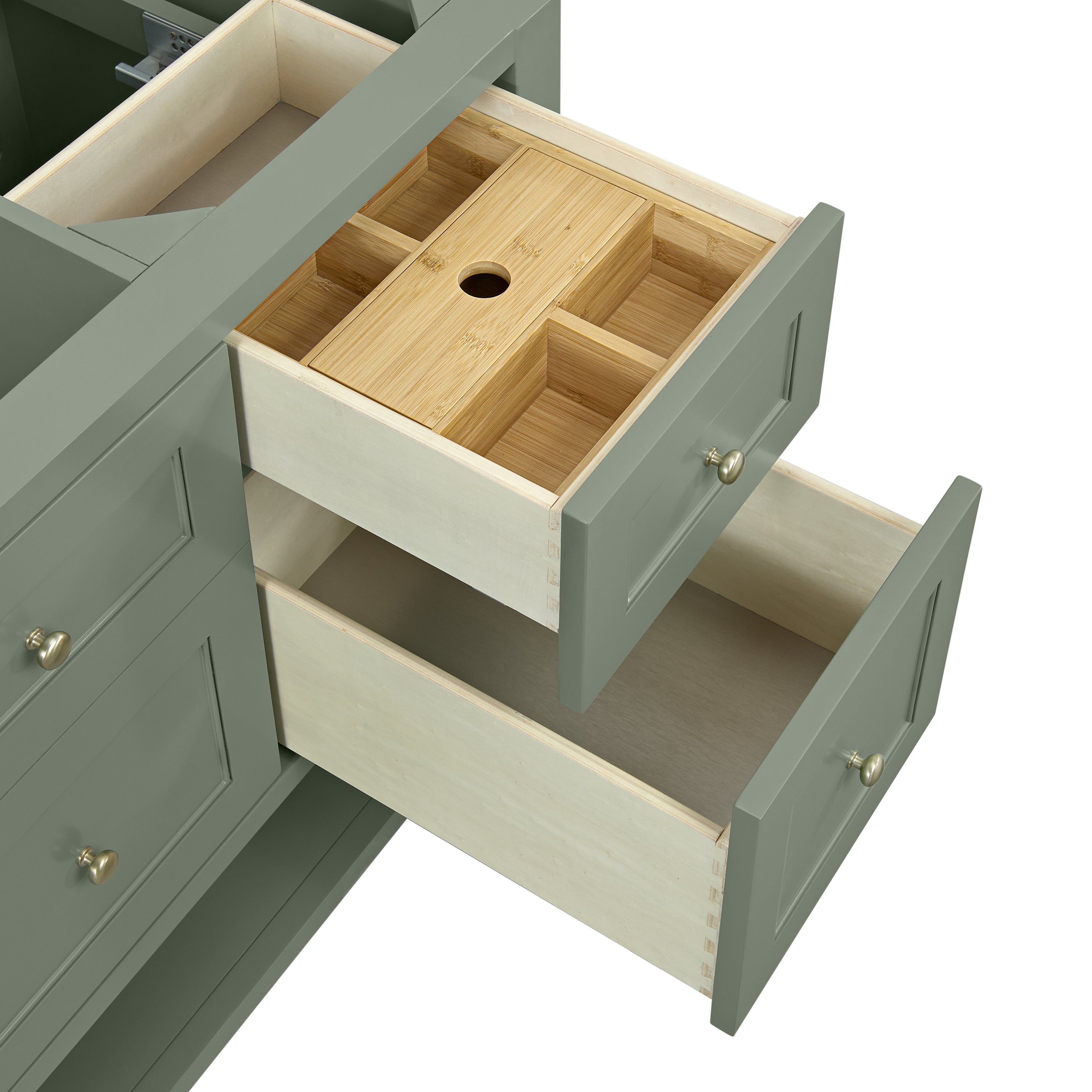 James Martin Breckenridge 60" Single Vanity in Smokey Celadon with 3cm Countertop and FreePower Wireless Charger