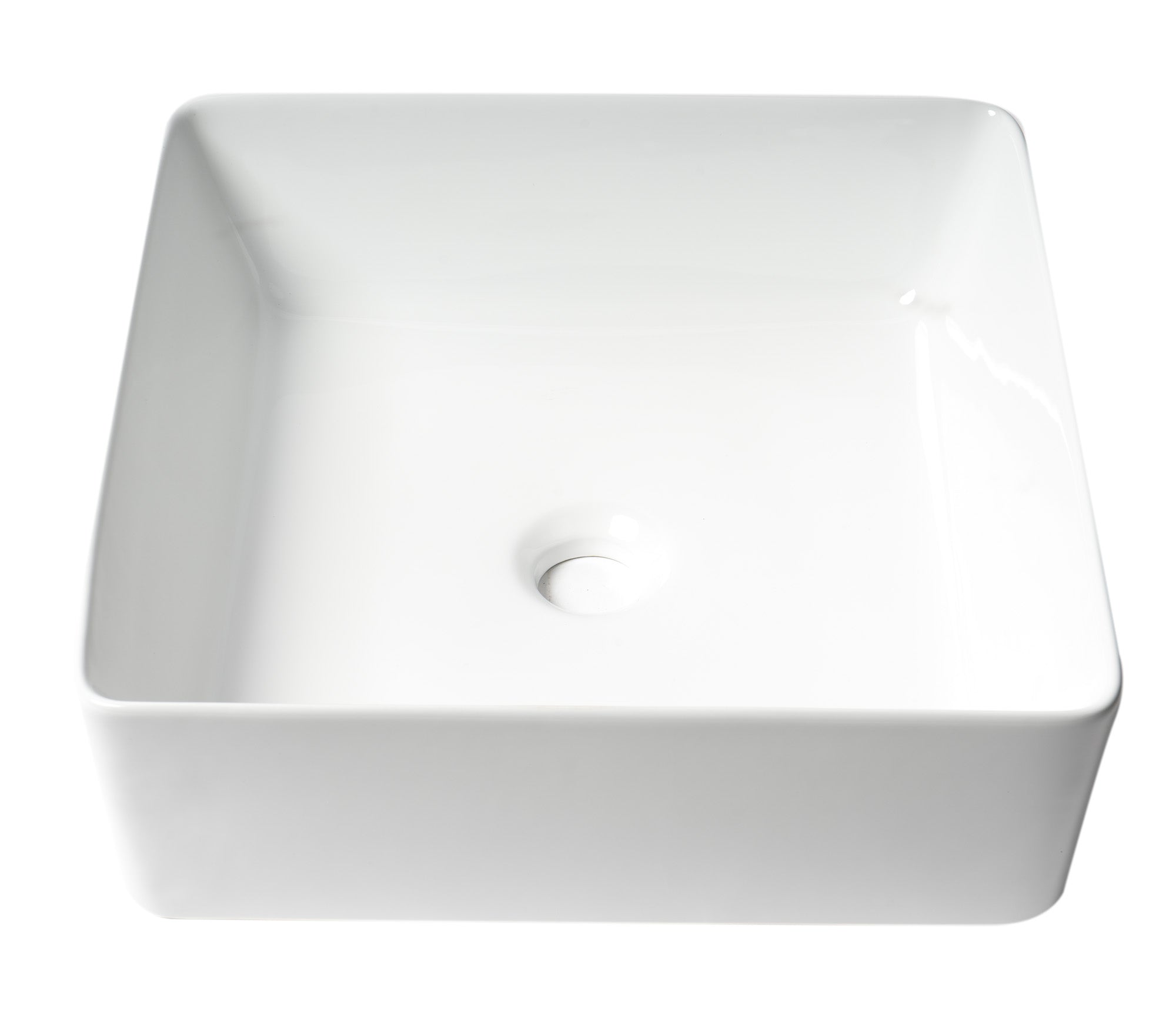 ALFI brand ABC903 16" Modern Square Above Mount Ceramic Sink