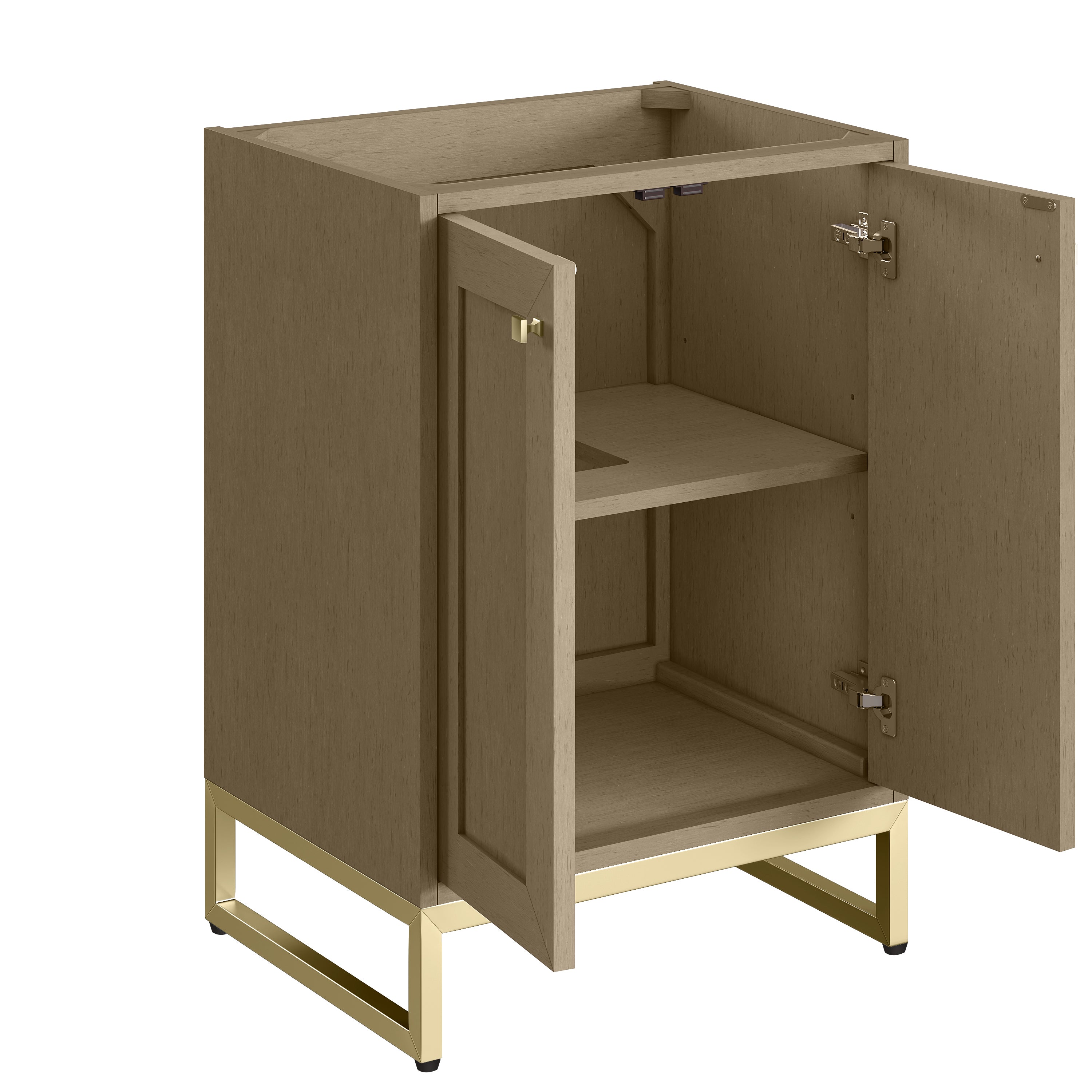 James Martin Chianti 24" Single Vanity in Glossy White with White Glossy Composite Stone Top