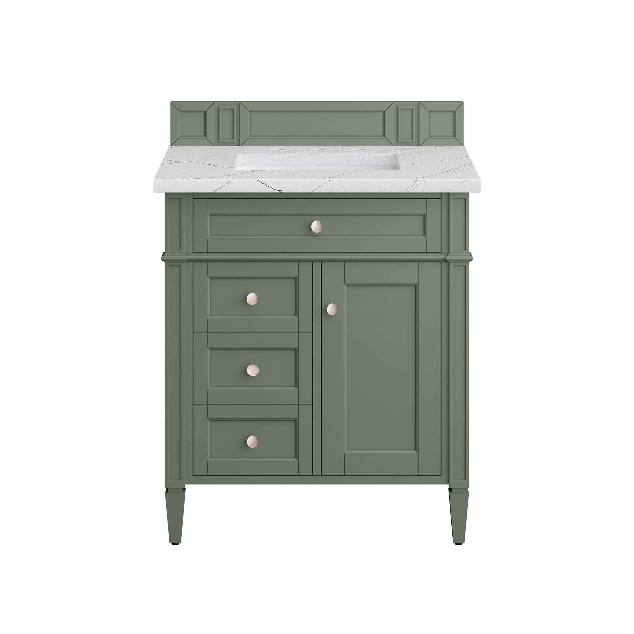 James Martin Brittany 30" Single Vanity in Smokey Celadon with 3cm Countertop
