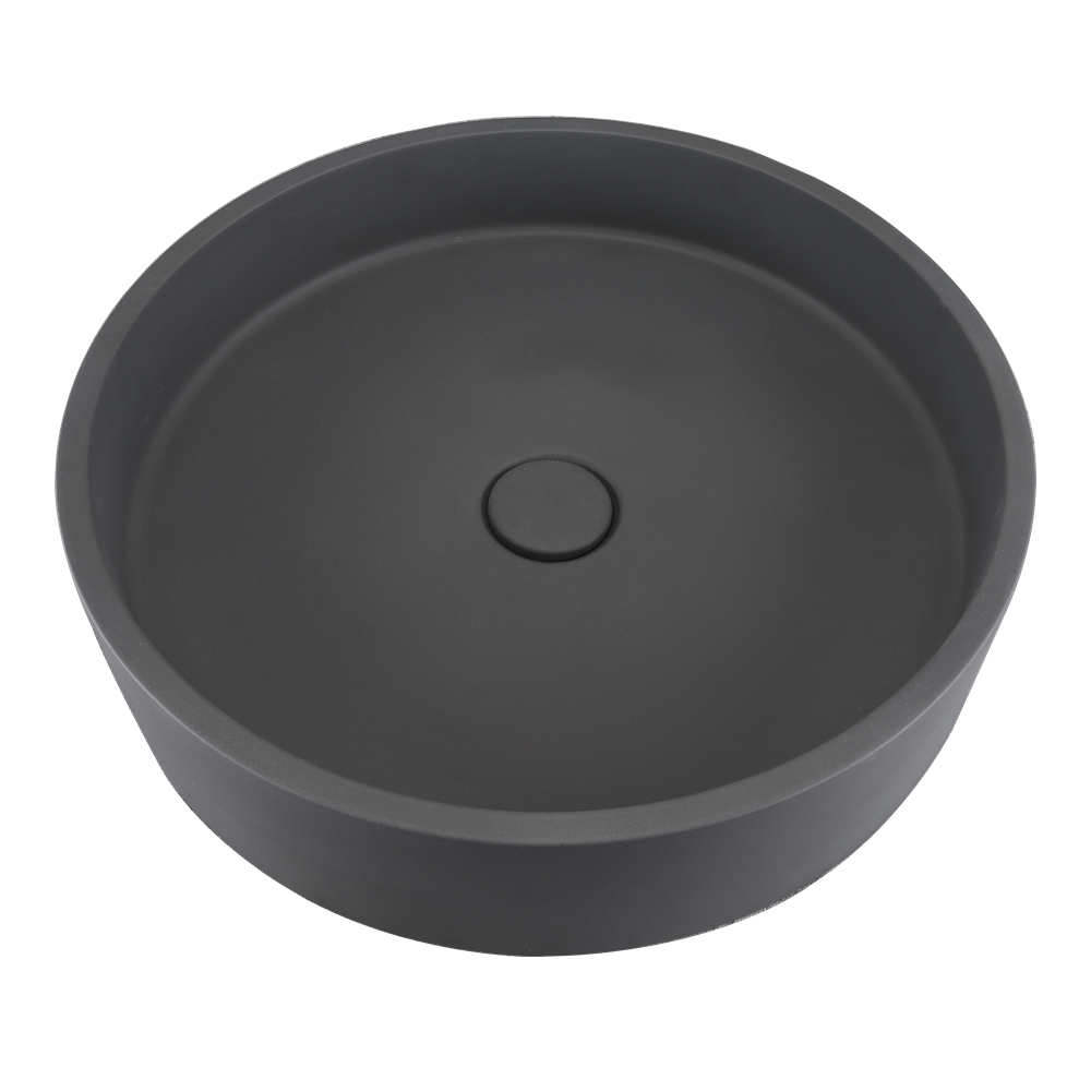Dawn Round Shape Concrete Vanity Top, Black Earth CSUF10010BE