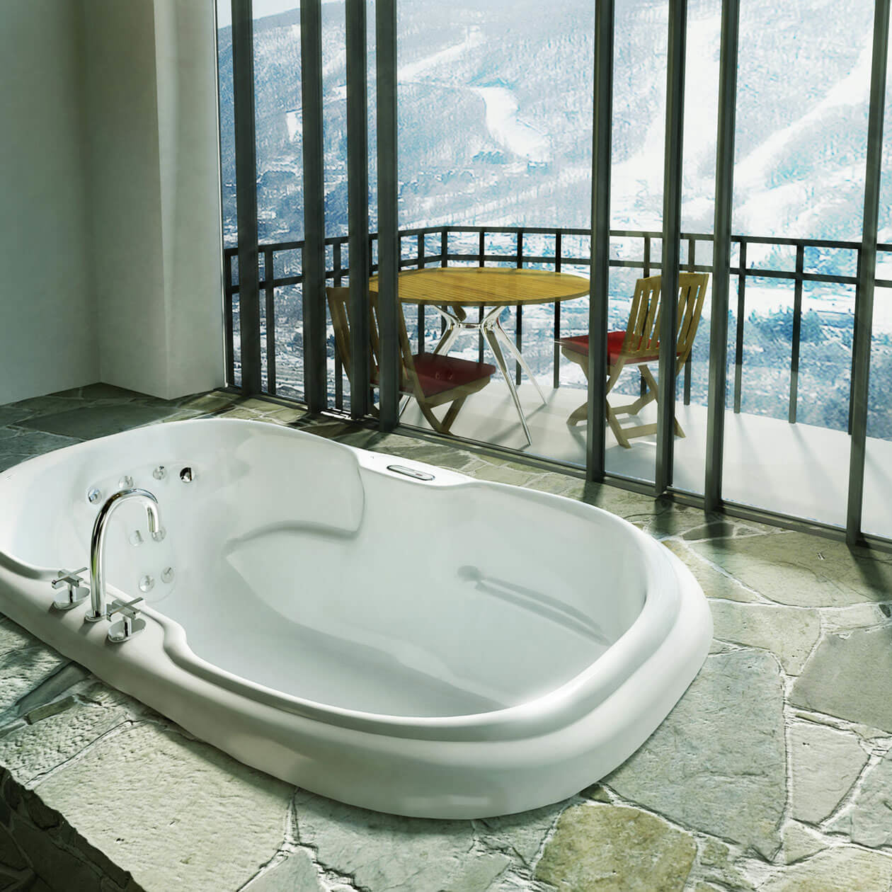 Maax Calla 6642 Acrylic Drop-in Center Drain Bathtub