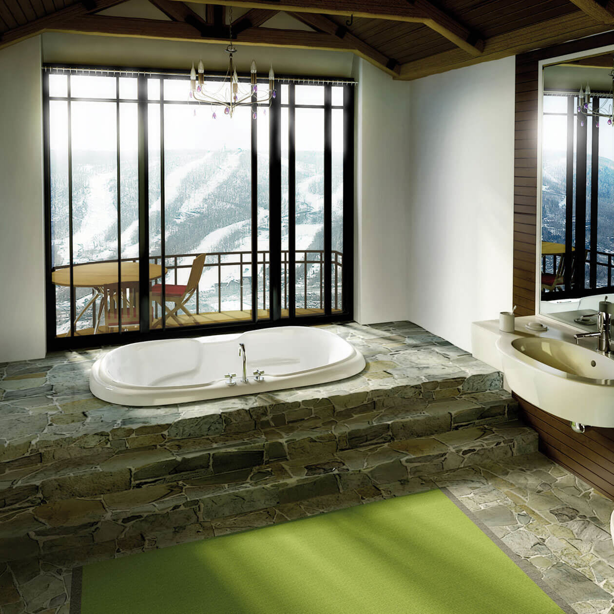 Maax Calla 6642 Acrylic Drop-in Center Drain Bathtub