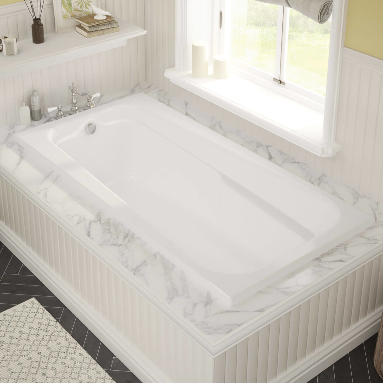 Maax Timeless 72 x 36 Acrylic Alcove End Drain Bathtub