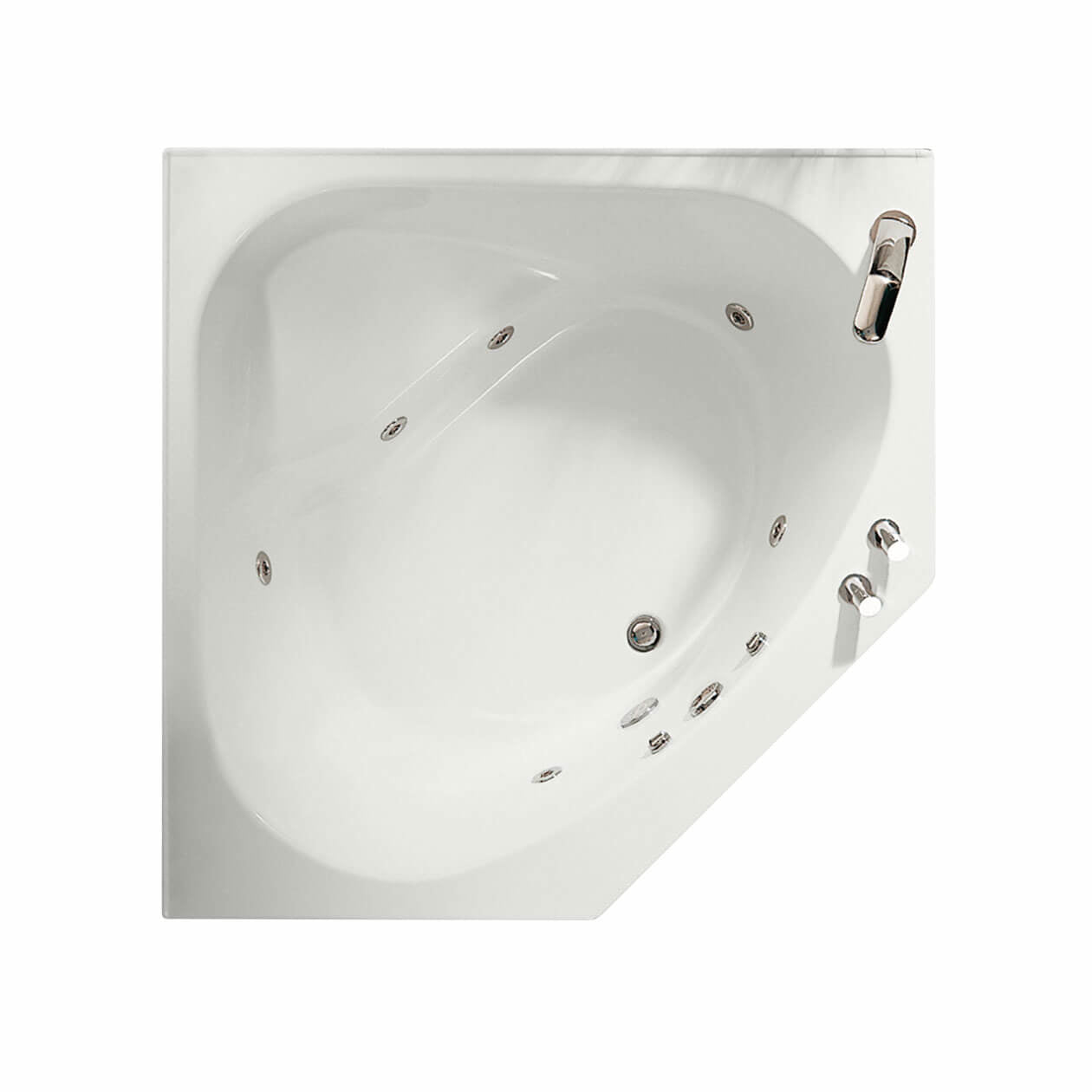 Maax Tandem 5454 Acrylic Corner Center Drain Aeroeffect Bathtub