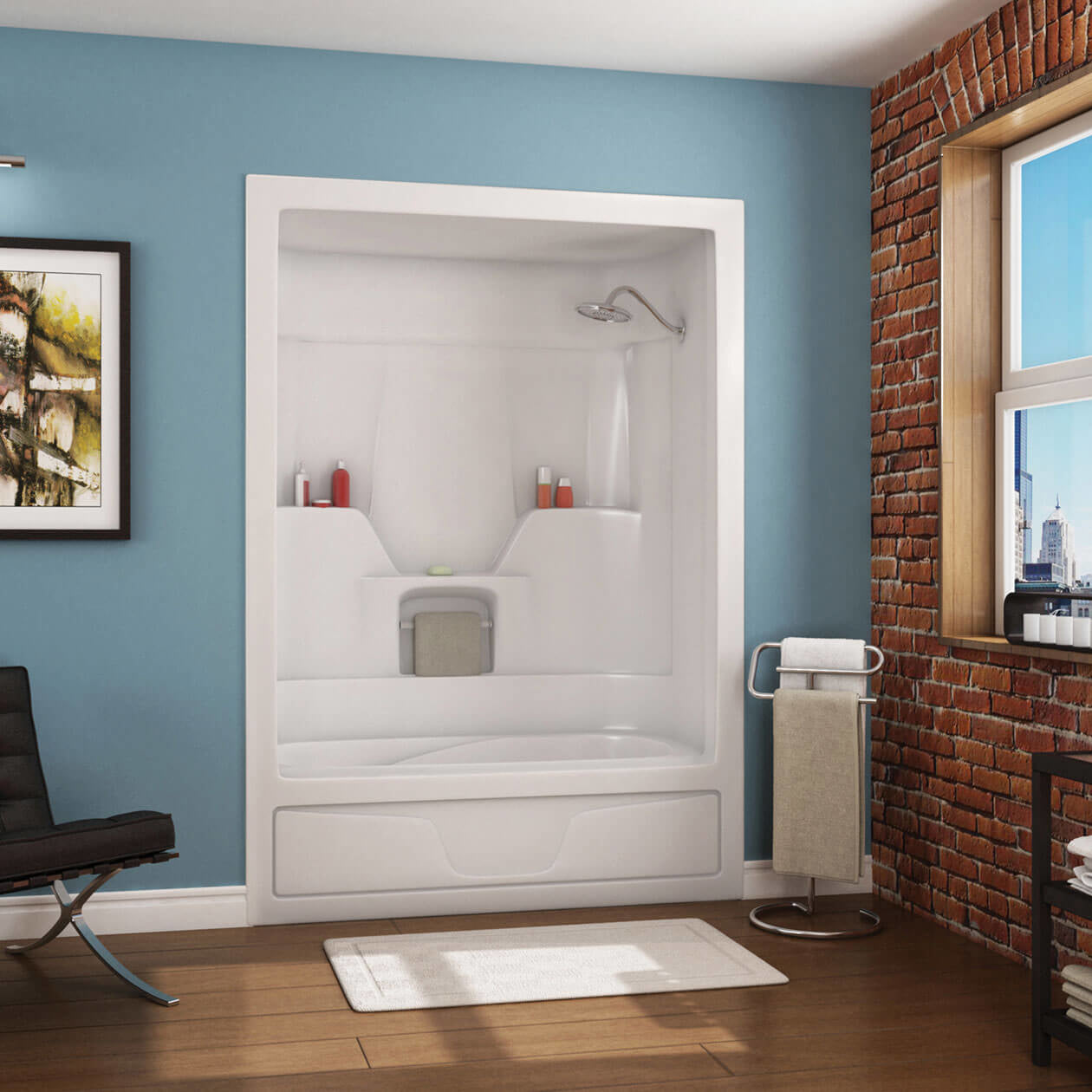 Maax Aspen-3P 60 x 31 Acrylic Alcove Right-Hand Drain Three-Piece Tub Shower