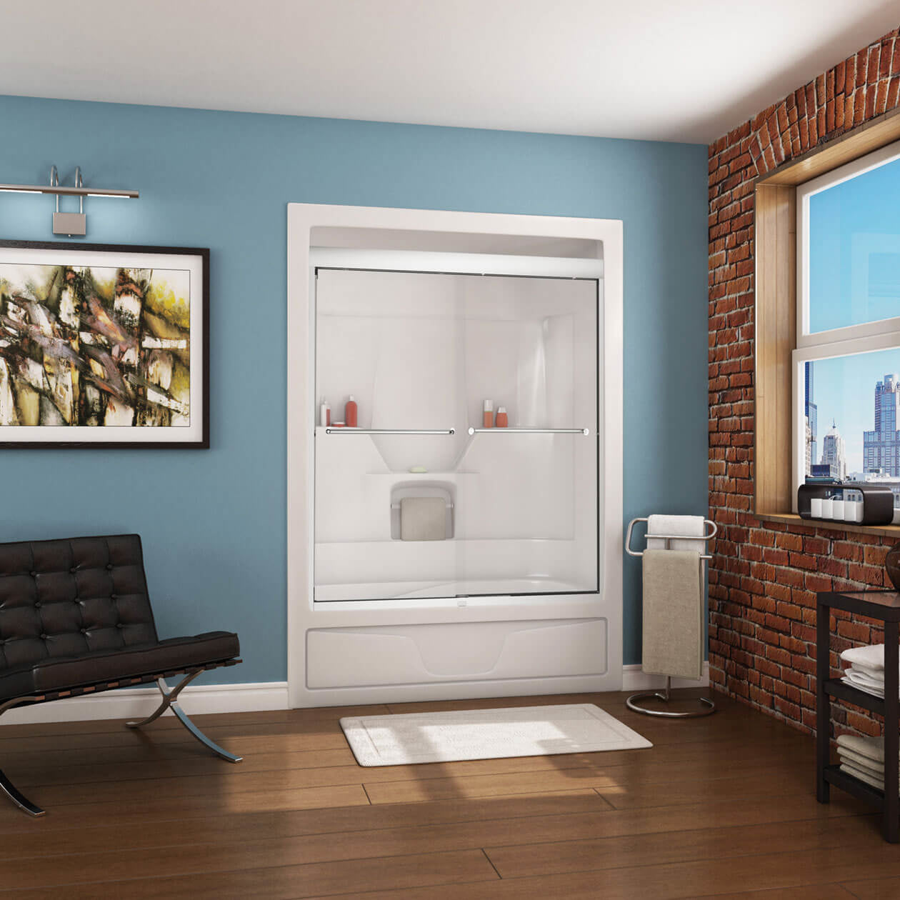Maax Aspen-3P 60 x 31 Acrylic Alcove Right-Hand Drain Three-Piece Tub Shower