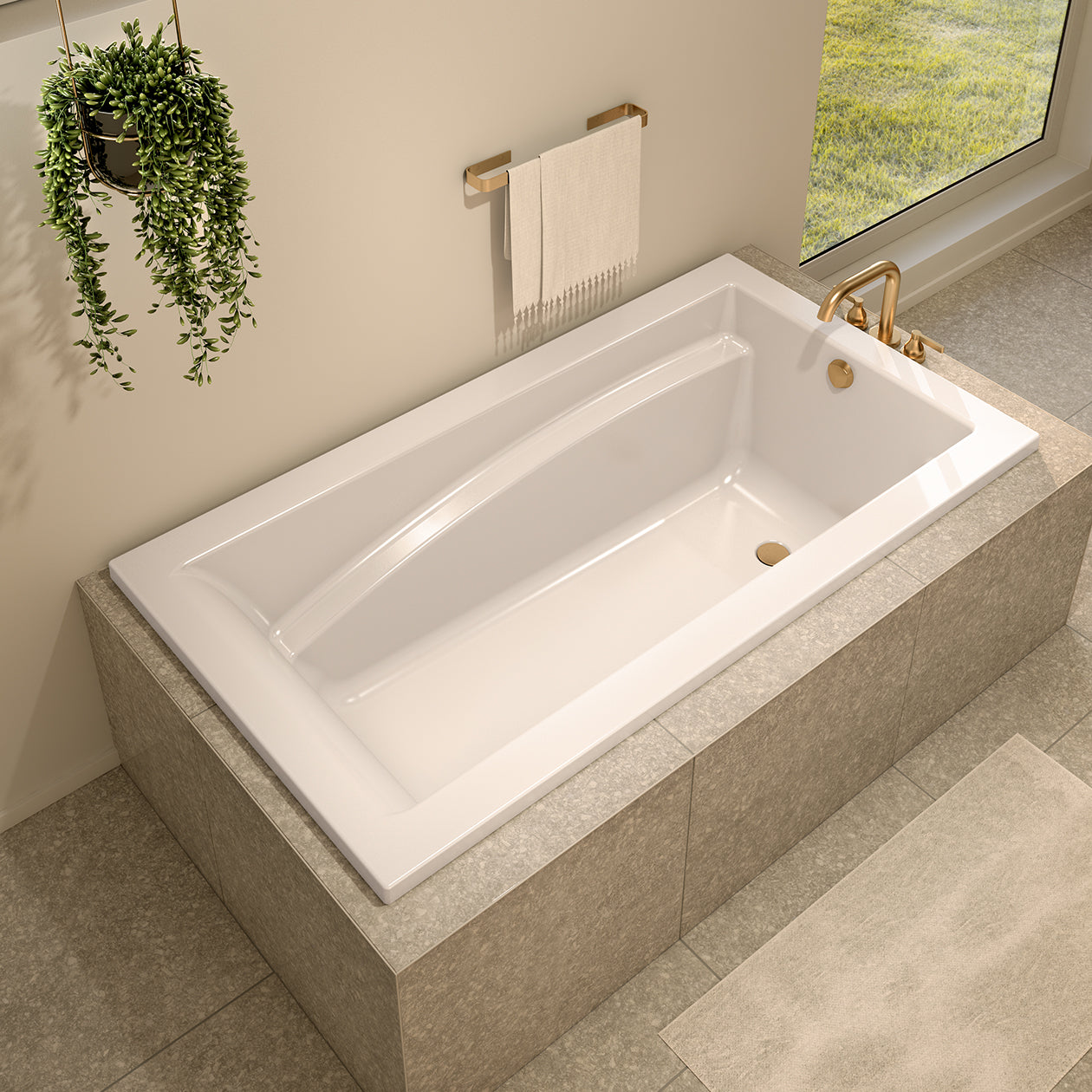 Maax Optik 6636 Acrylic Alcove Left-Hand Drain Bathtub