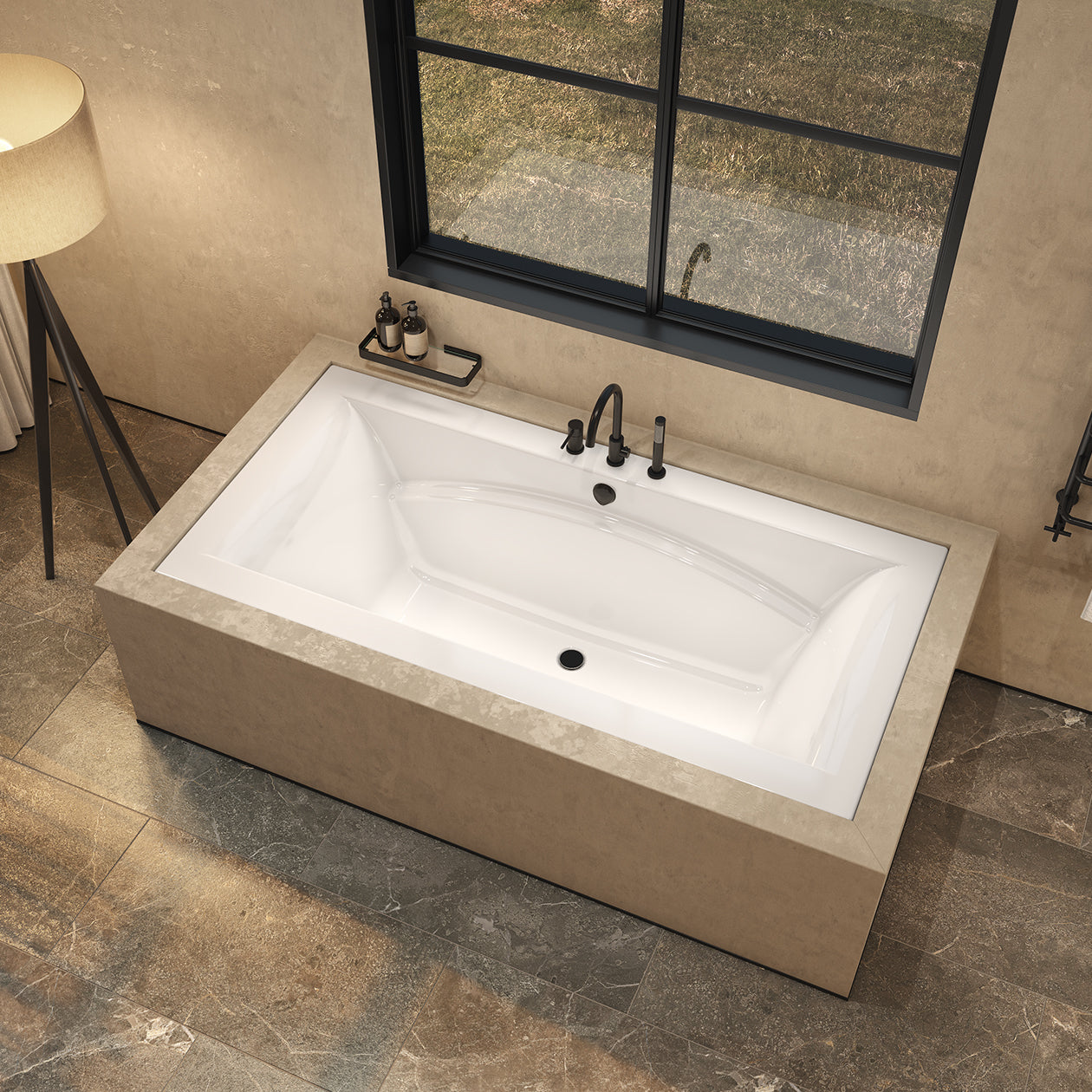 Maax Optik 7236 Acrylic Undermount Center Drain Bathtub