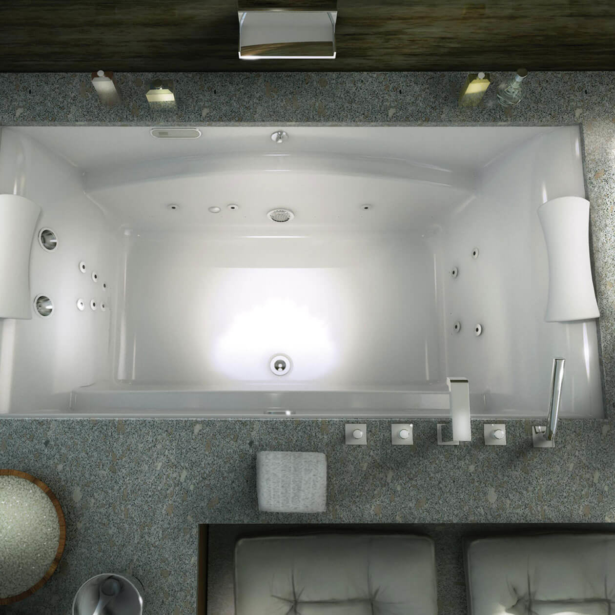 Maax Optik 7242 Acrylic Undermount Center Drain Bathtub