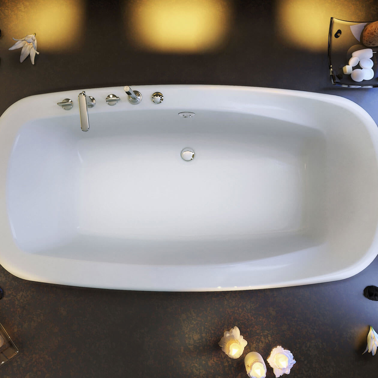 Maax Eterne 7236 Acrylic Drop-in Center Drain Bathtub