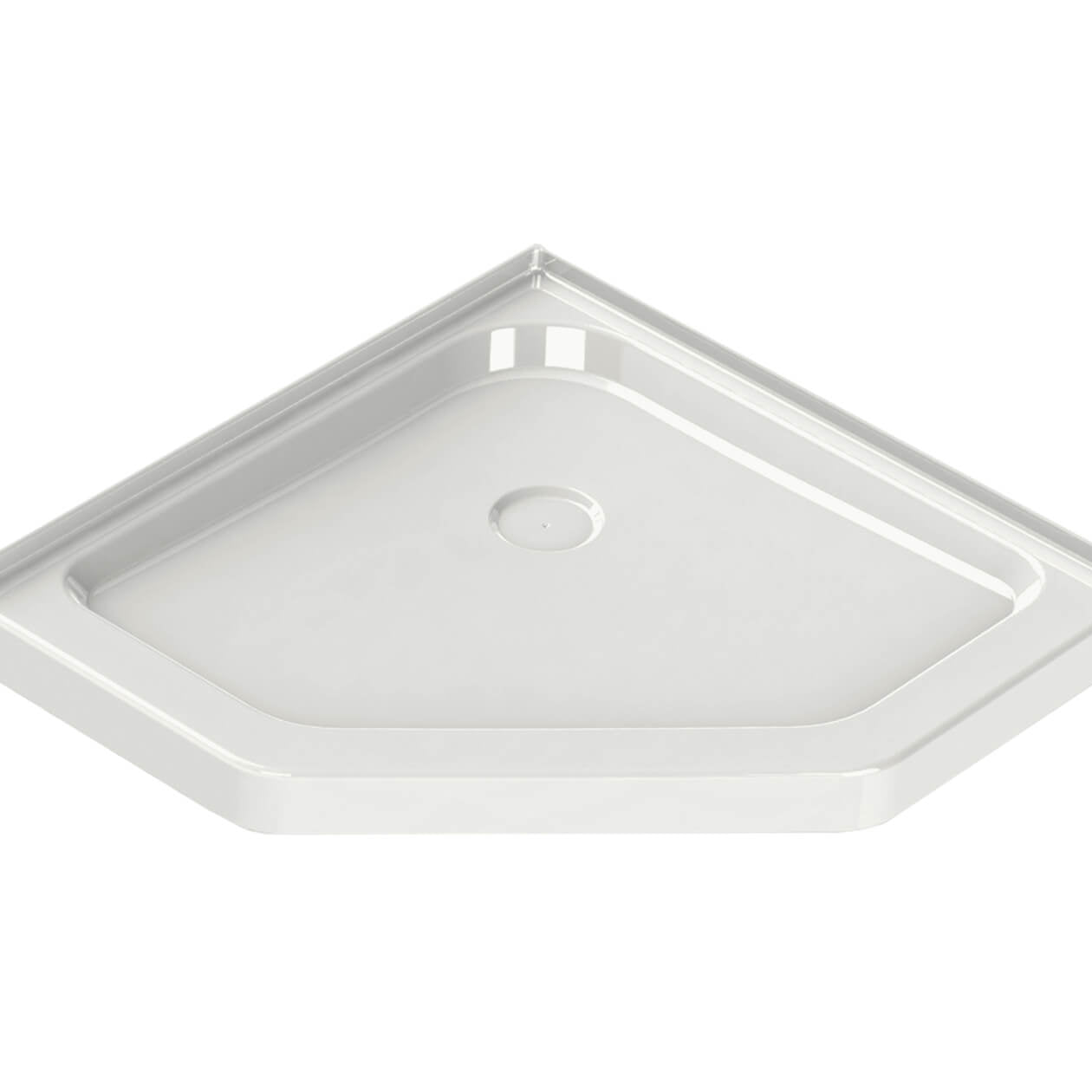 Maax Neo-Angle Base 38 3 in. 38 x 38 Acrylic Corner Left or Right Shower Base with Corner Drain in White