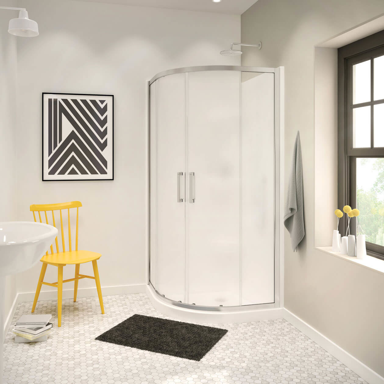 Maax Neo-round Base 36 3 in. 36 x 36 Acrylic Corner Left or Right Shower Base with Corner Drain