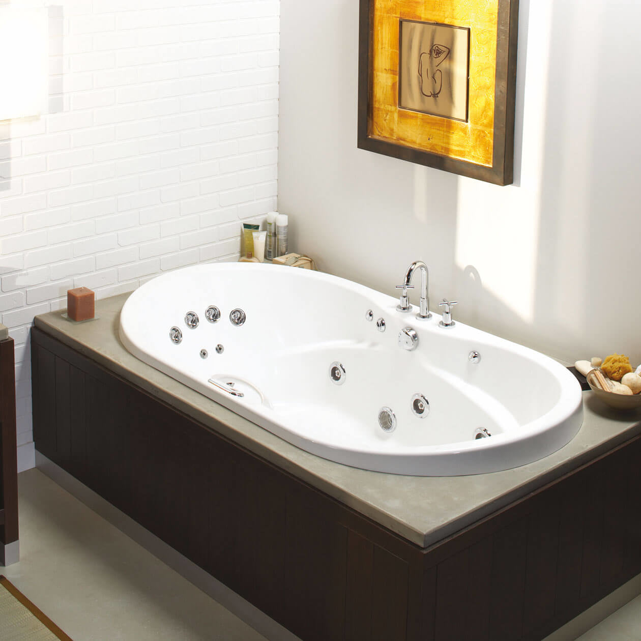 Maax Living 6042 Acrylic Drop-in Center Drain Bathtub in White