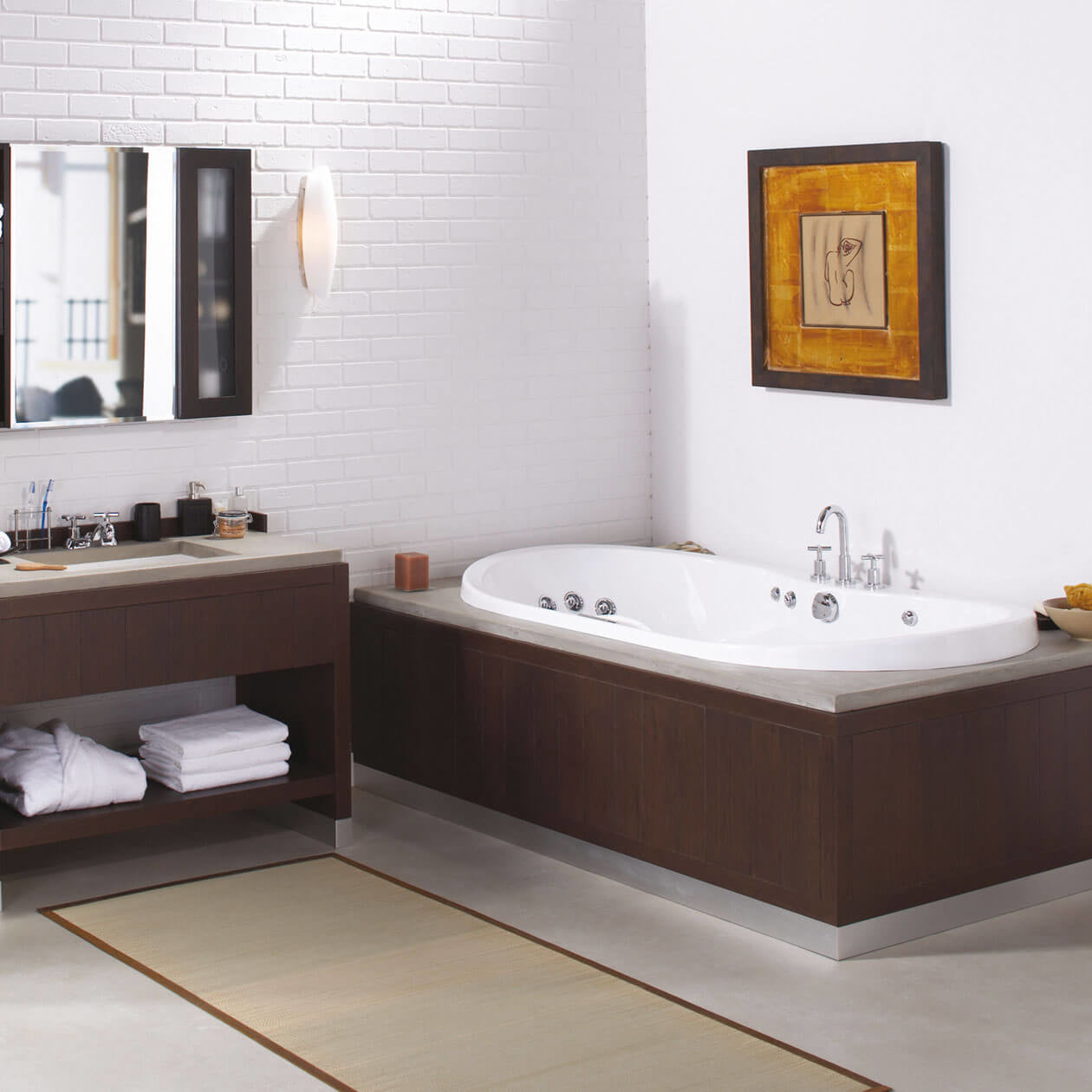 Maax Living 6042 Acrylic Drop-in Center Drain Bathtub in White