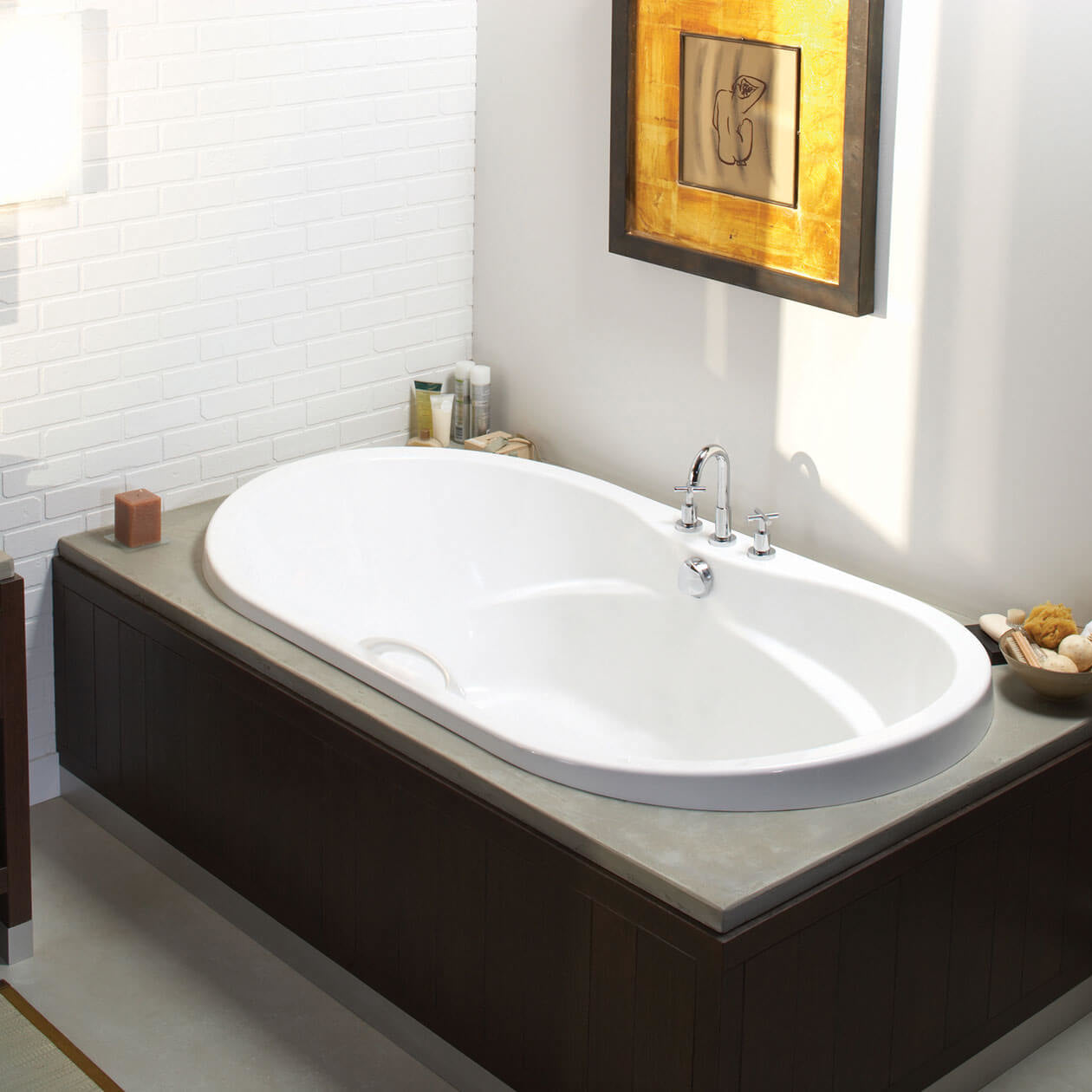 Maax Living 6042 Acrylic Drop-in Center Drain Bathtub in White