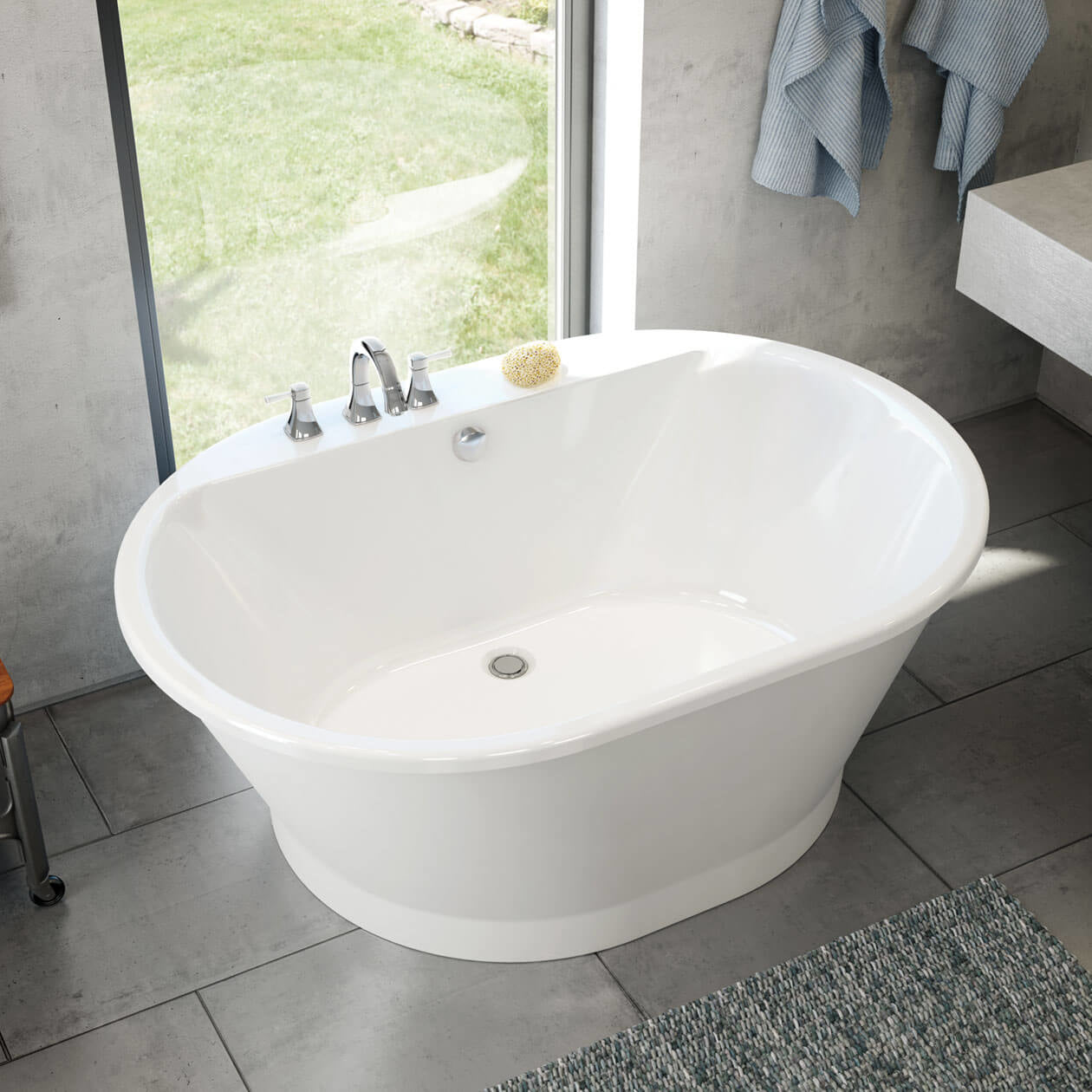 Maax Brioso 6042 AcrylX Freestanding Center Drain Bathtub