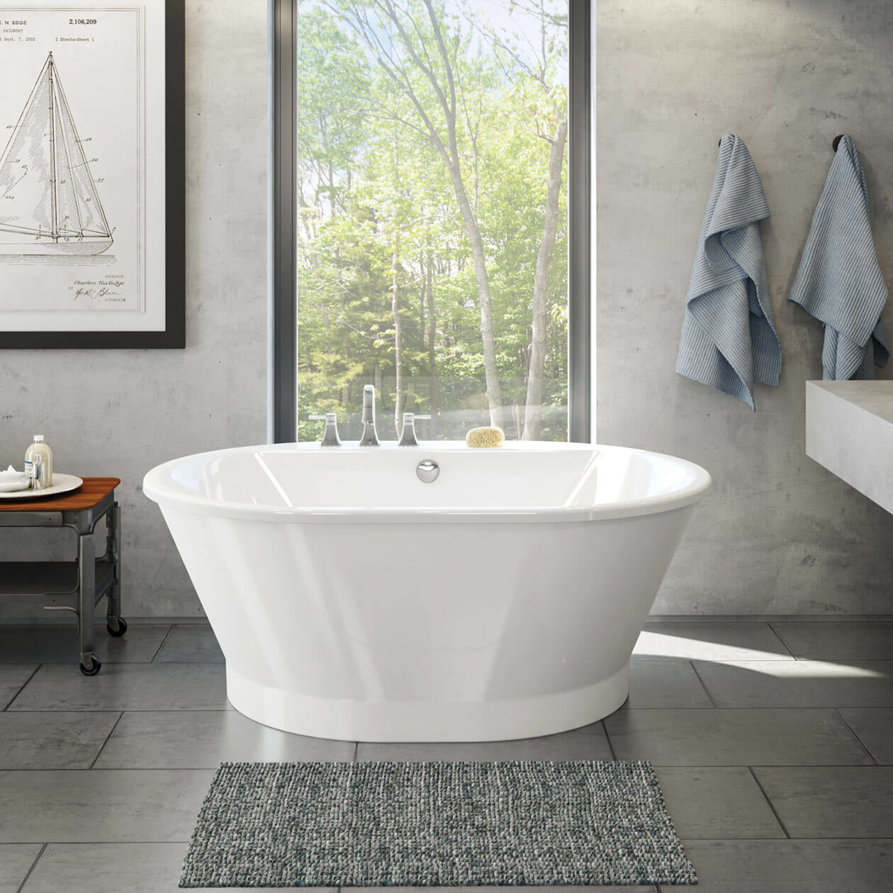 Maax Brioso 6042 AcrylX Freestanding Center Drain Bathtub