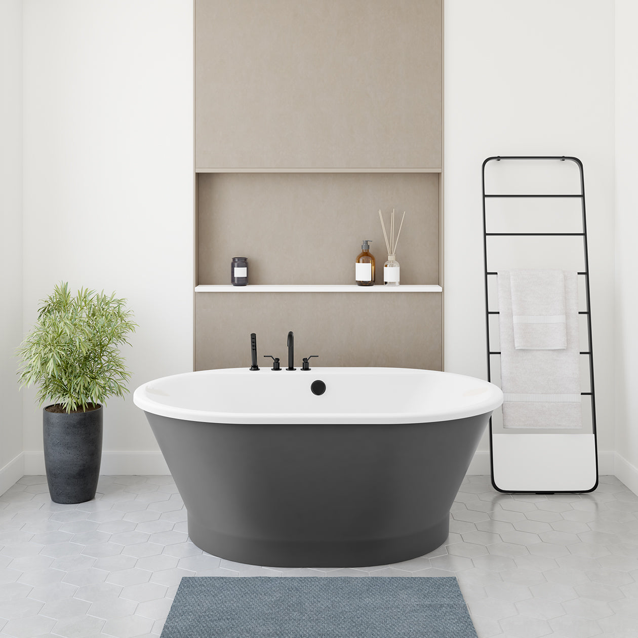 Maax Brioso 6042 AcrylX Freestanding Center Drain Bathtub