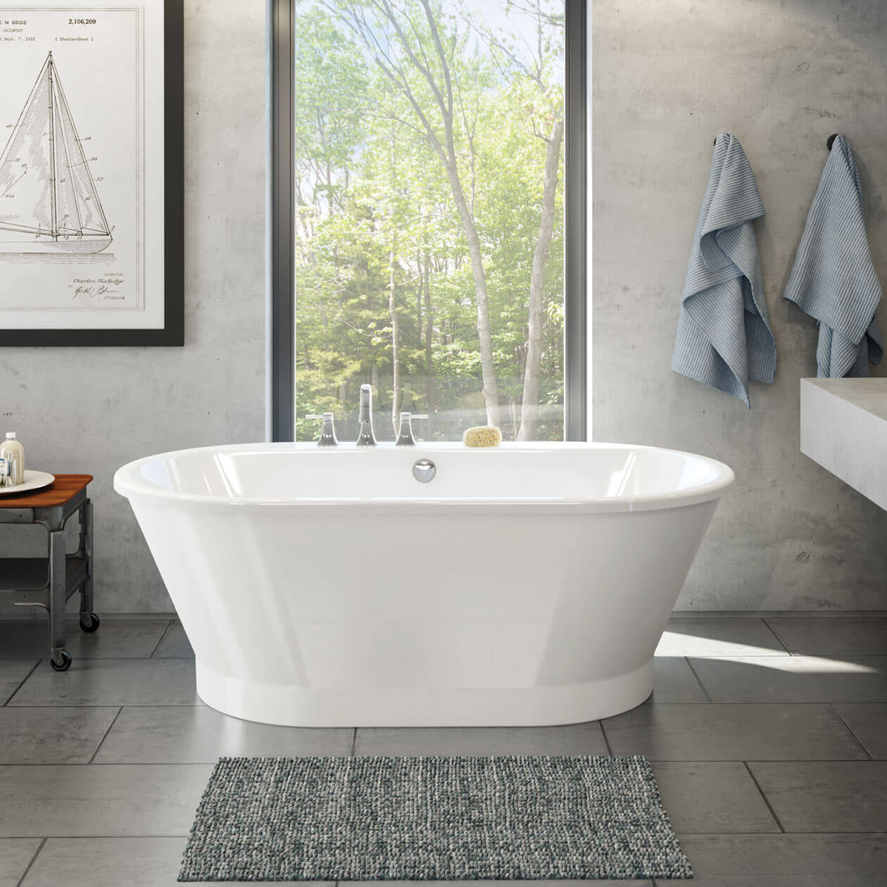 Maax Brioso 6636 AcrylX Freestanding Center Drain Bathtub