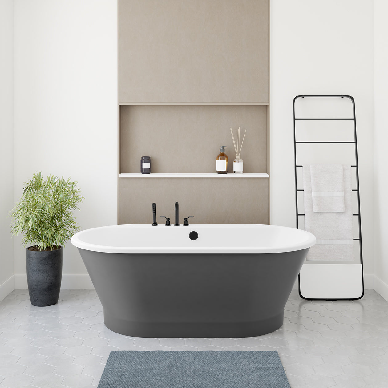 Maax Brioso 6636 AcrylX Freestanding Center Drain Bathtub