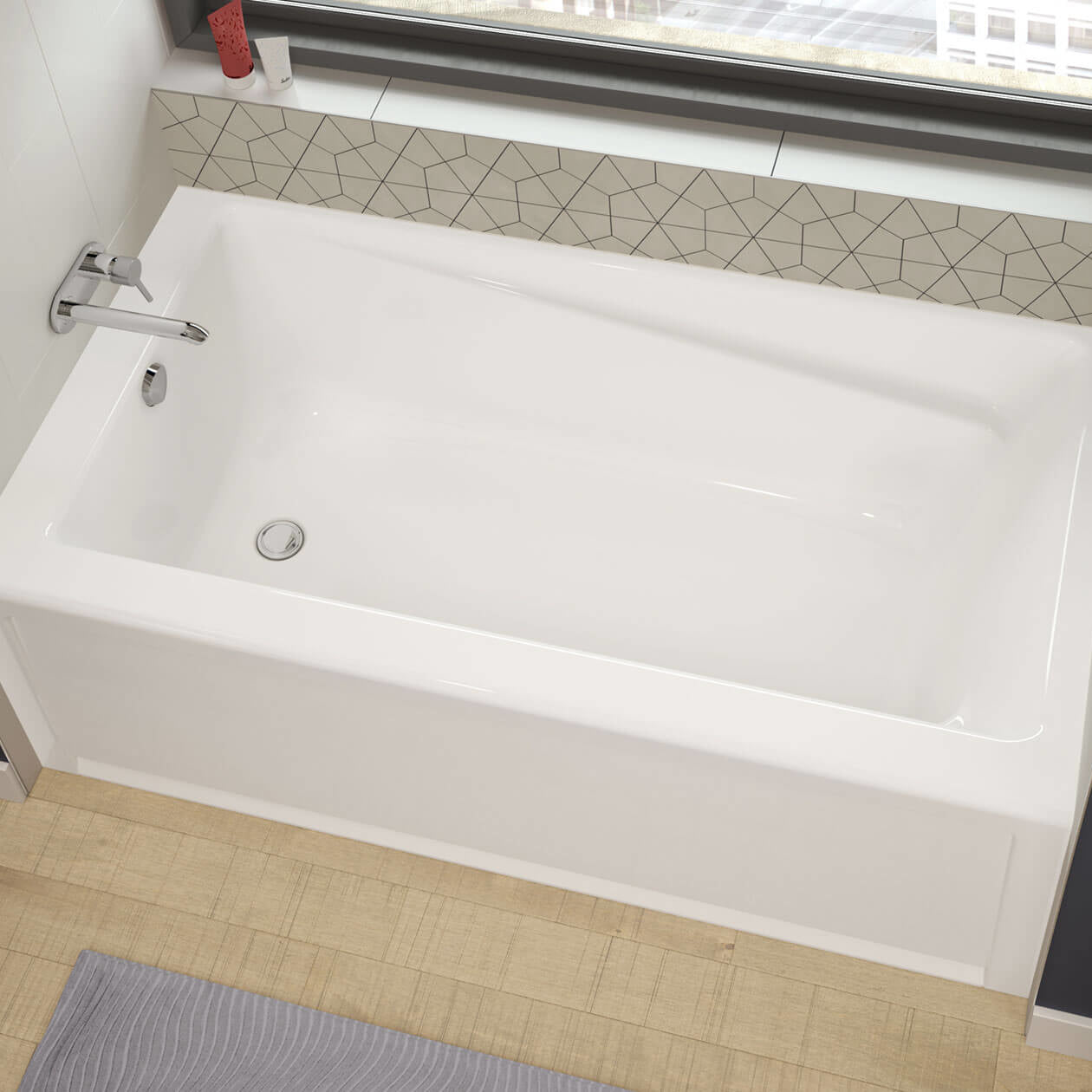 Maax New Town 6032 IFS Acrylic Alcove Left-Hand Drain 10 Microjets Bathtub