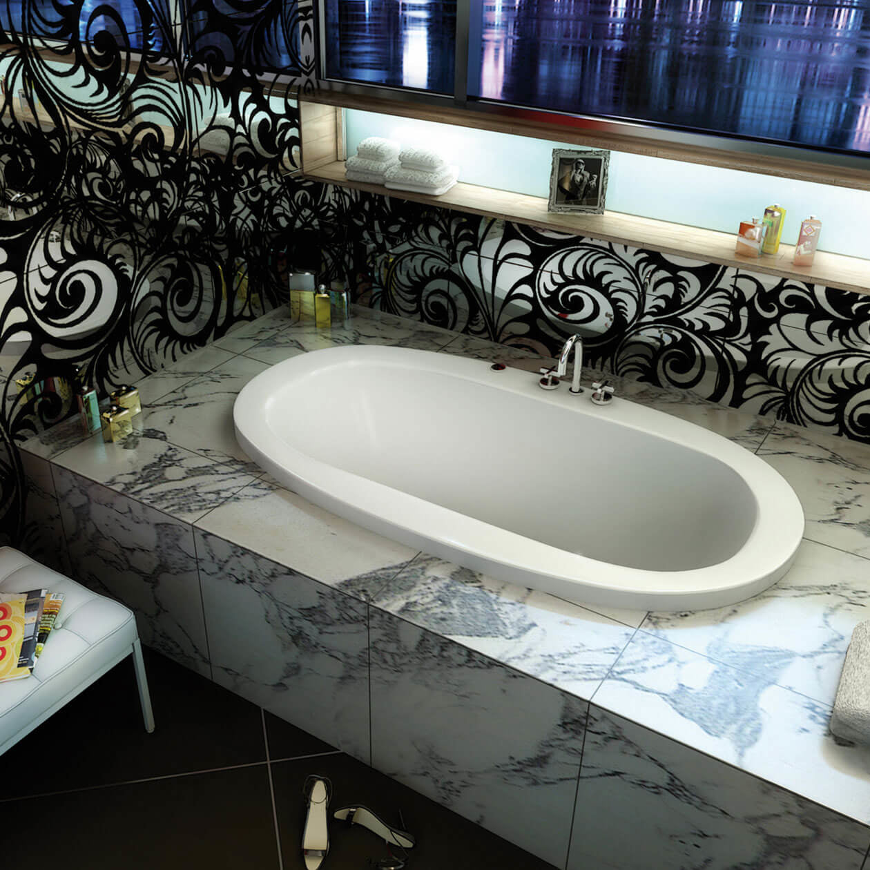Maax Jazz 66 x 36 Acrylic Drop-in Center Drain Bathtub