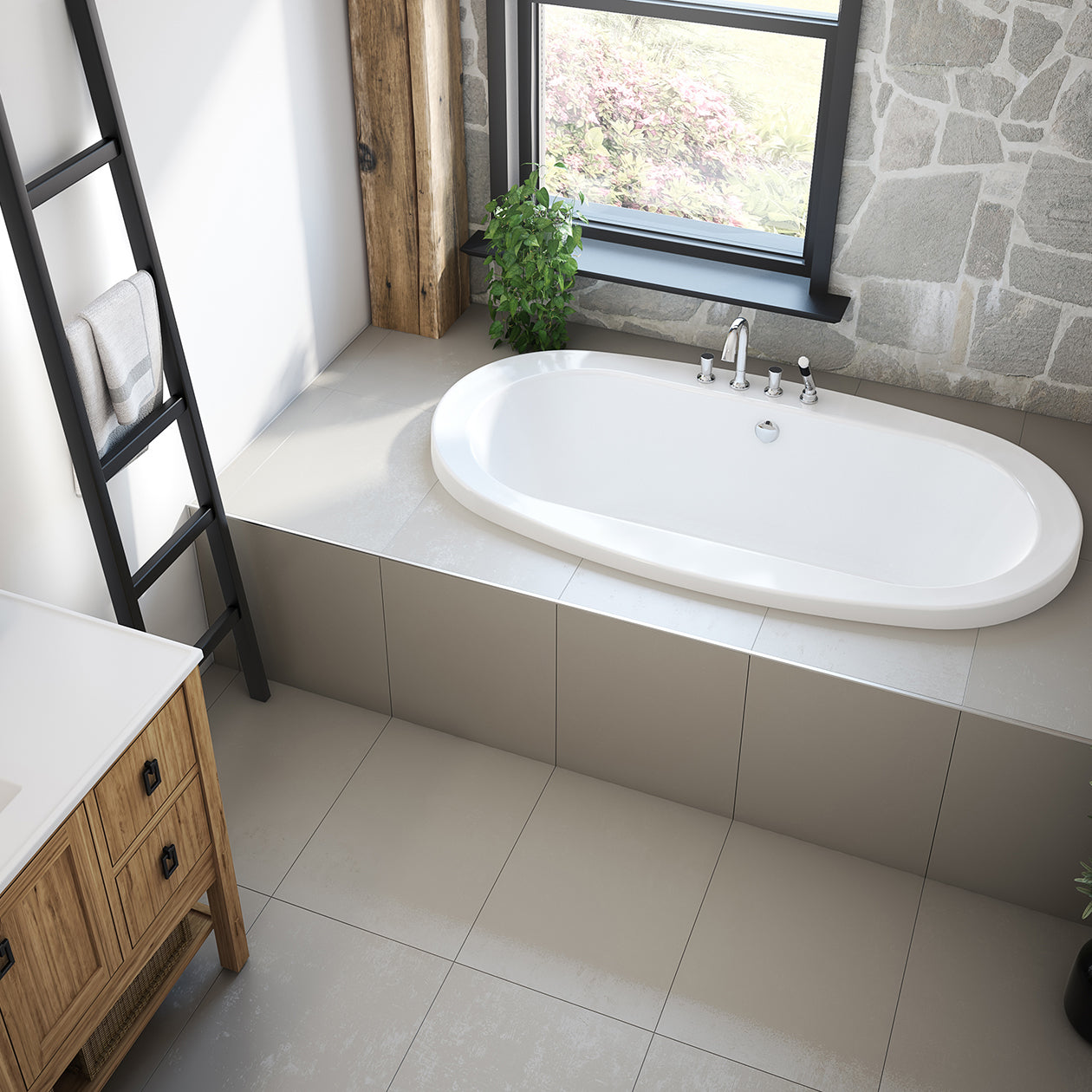 Maax Jazz 66 x 36 Acrylic Drop-in Center Drain Bathtub