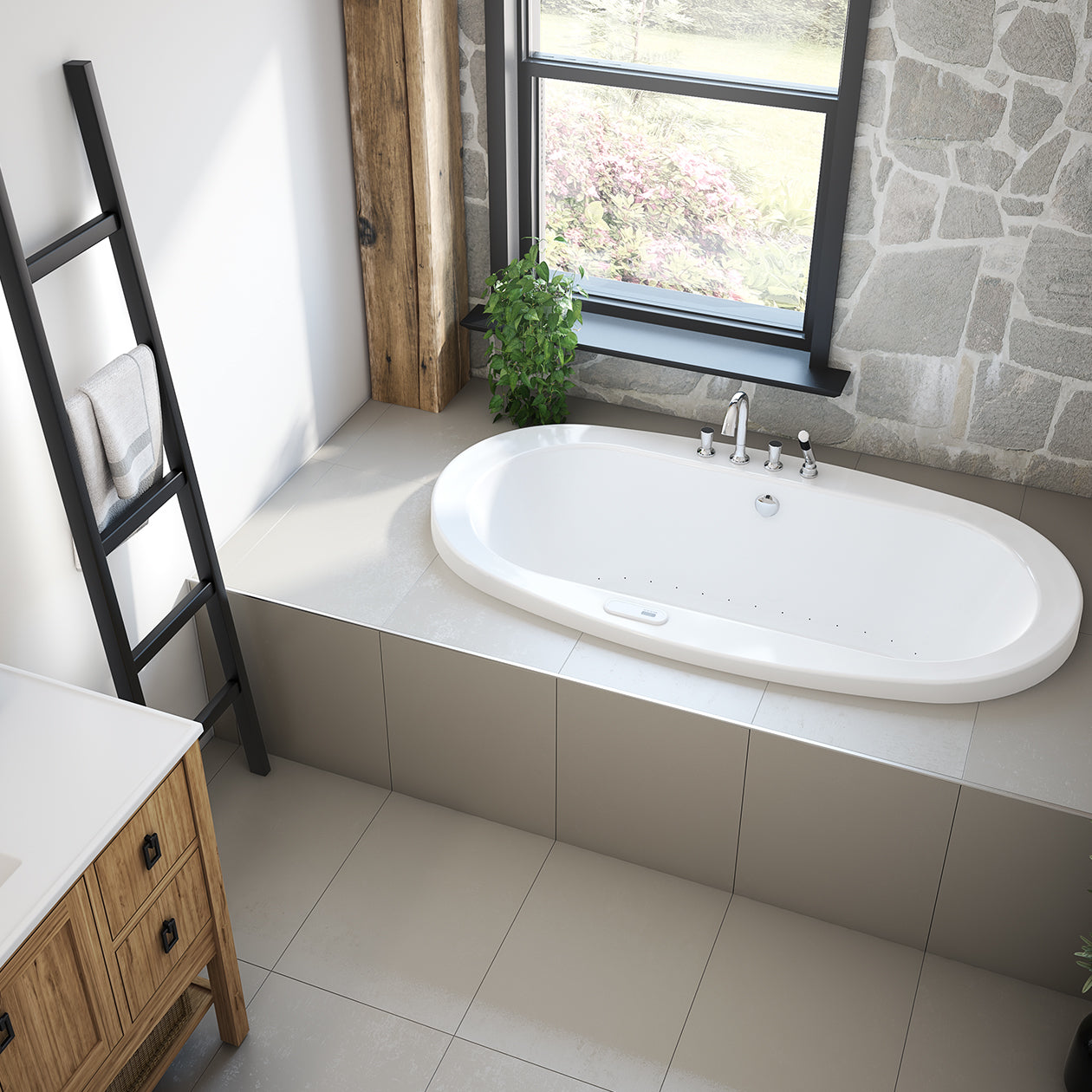 Maax Jazz 66 x 36 Acrylic Drop-in Center Drain Bathtub