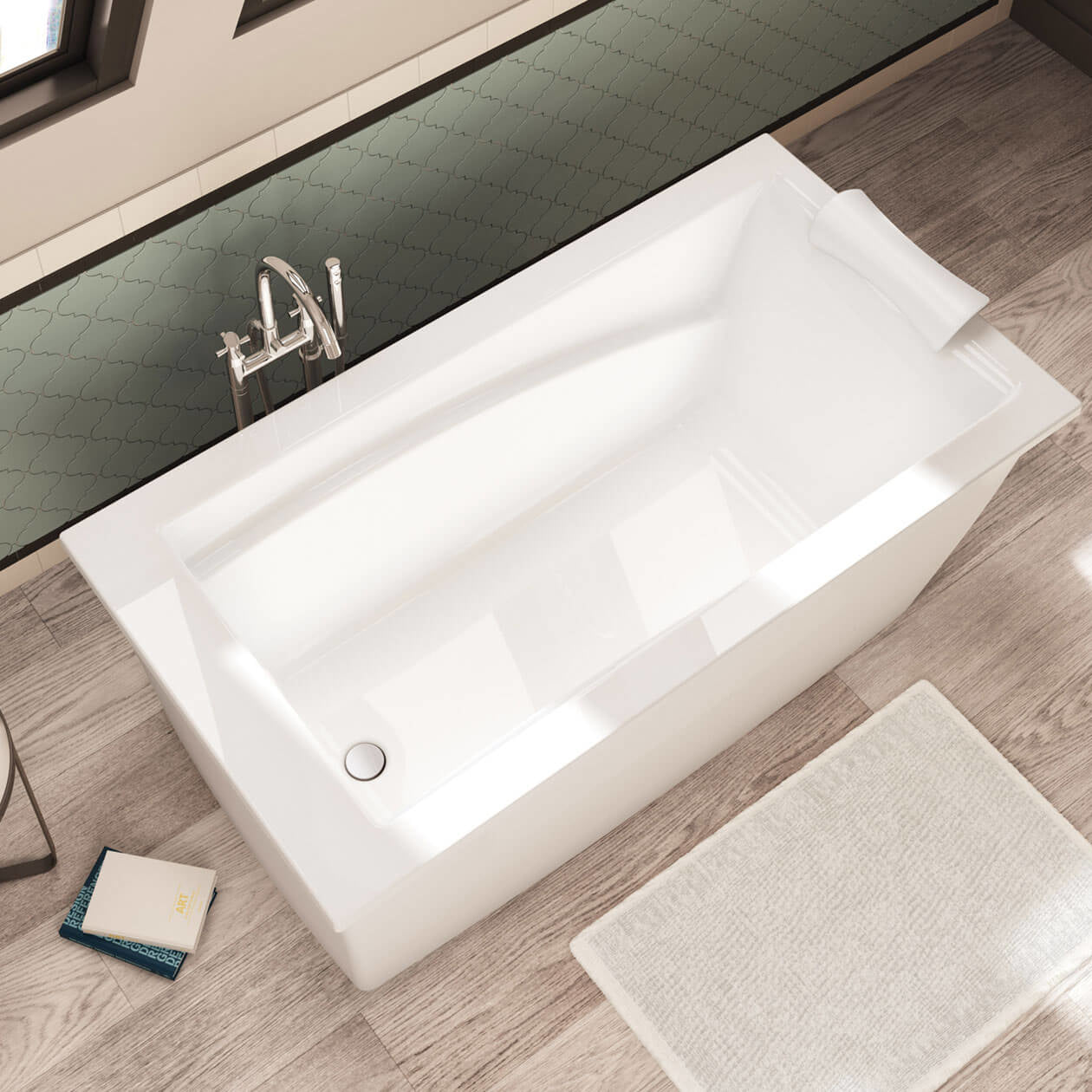 Maax Optik 6032 F Acrylic Freestanding End Drain Bathtub