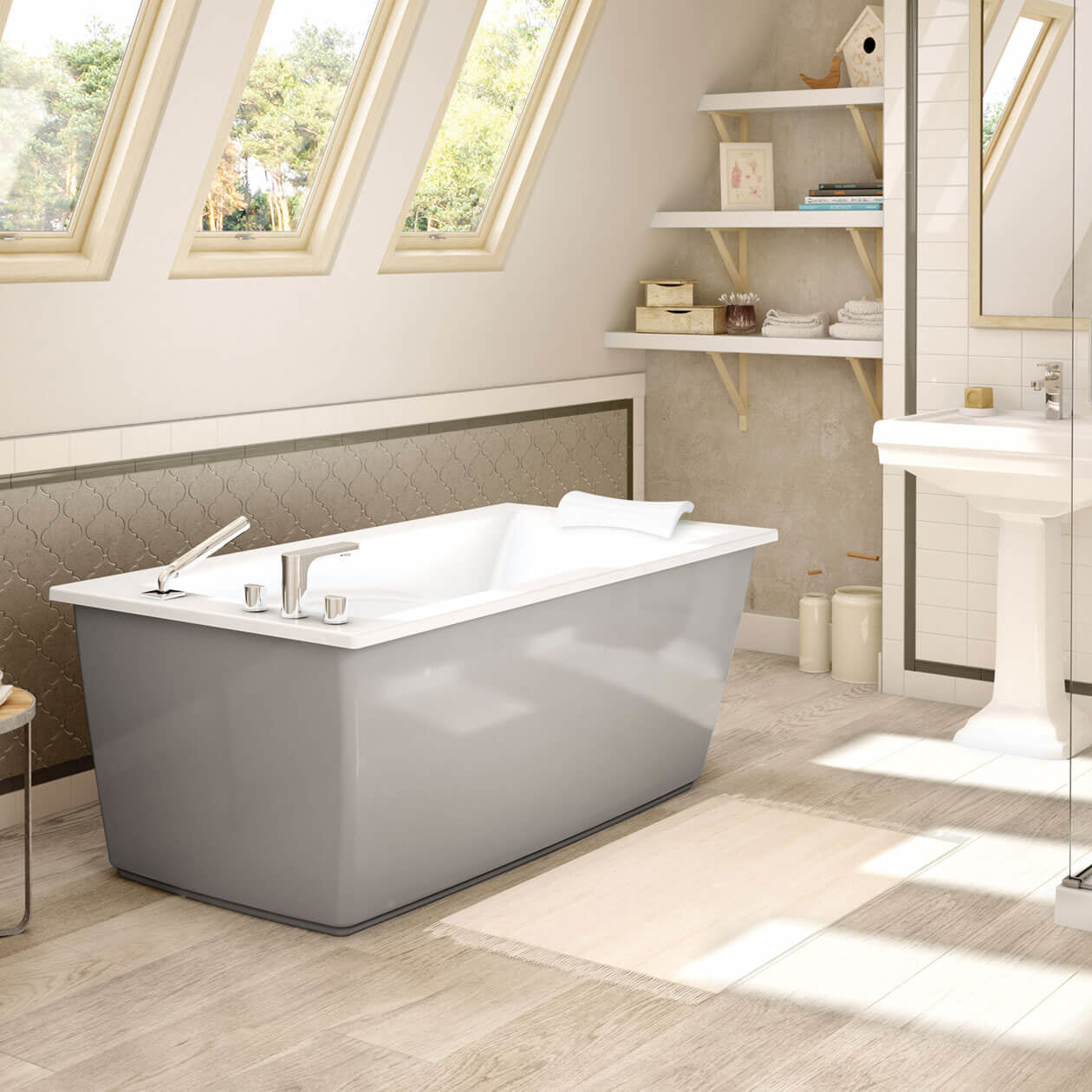 Maax Optik 6032 F Acrylic Freestanding End Drain Bathtub