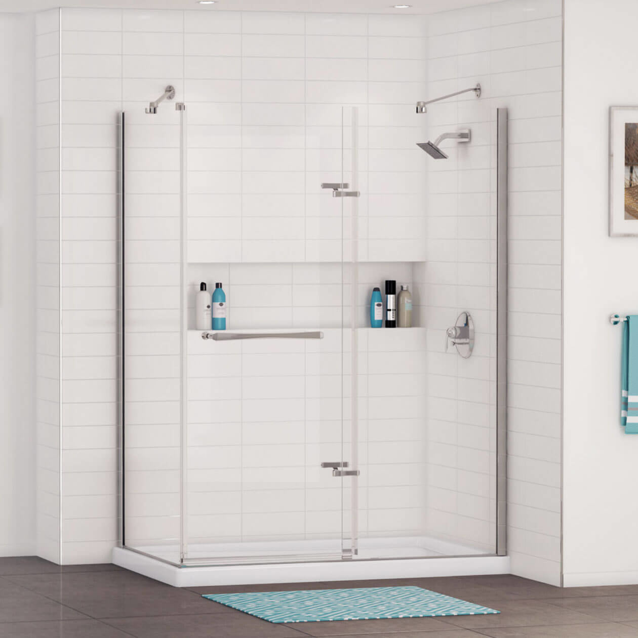 Maax Rectangular Base 6036 3 in. Acrylic Corner Left or Right Shower Base with Drain