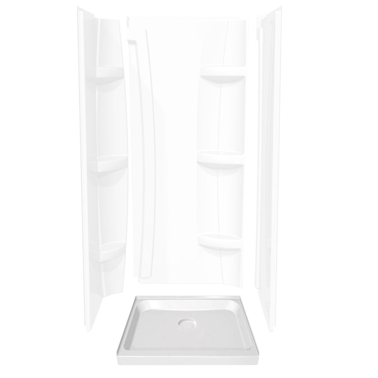 Maax Square Base 32 3 in. 32 x 32 Acrylic Alcove Shower Base with Back Center Drain