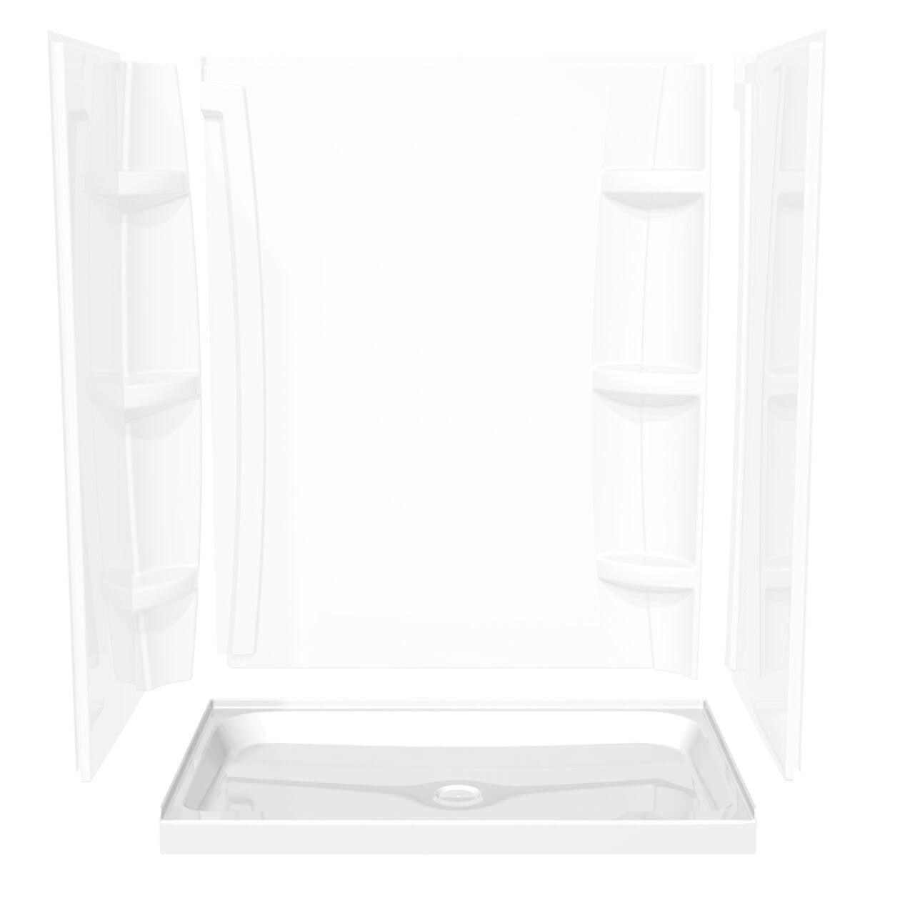 Maax Rectangular Base 6036 3 in. Acrylic Alcove Shower Base with Center Drain
