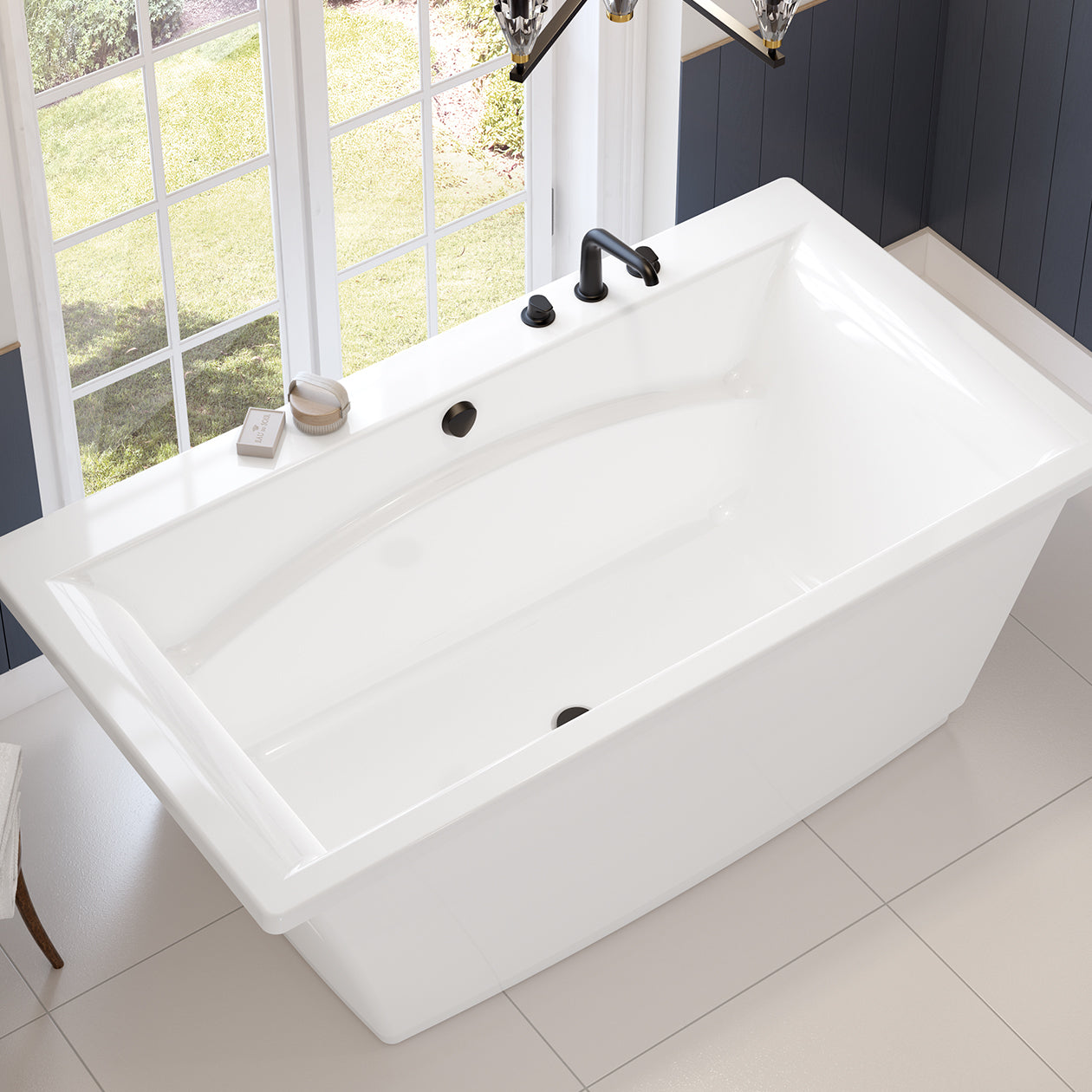 Maax Optik 6636 F Acrylic Freestanding Center Drain Bathtub