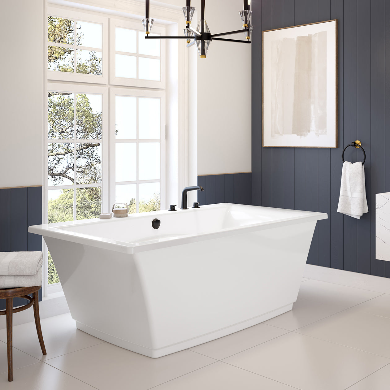 Maax Optik 6636 F Acrylic Freestanding Center Drain Bathtub