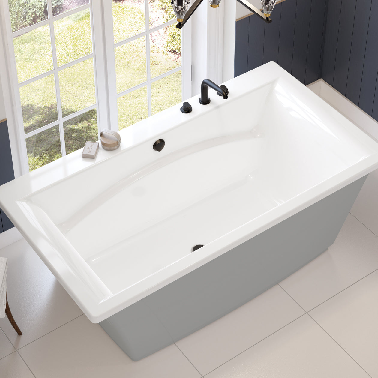 Maax Optik 6636 F Acrylic Freestanding Center Drain Bathtub