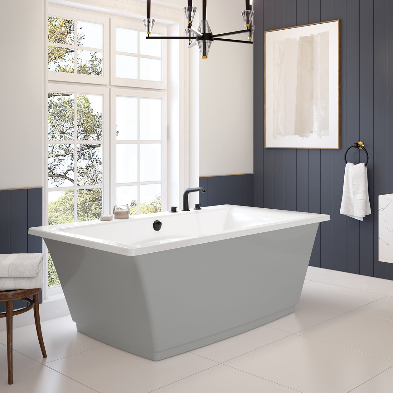 Maax Optik 6636 F Acrylic Freestanding Center Drain Bathtub