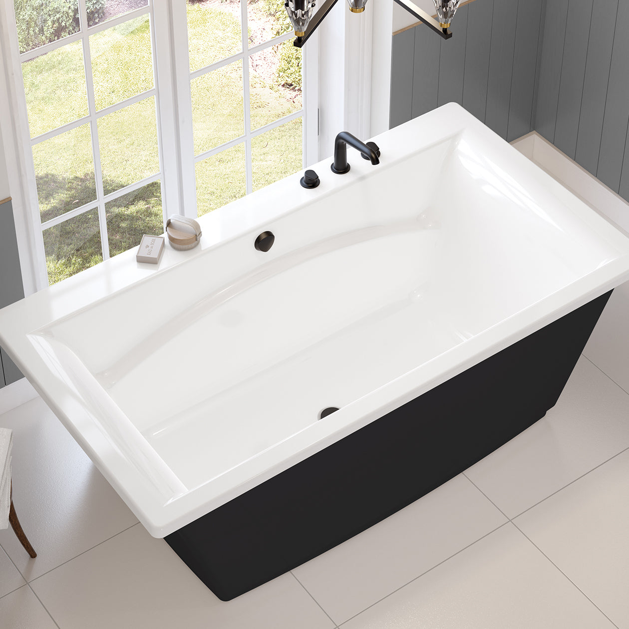 Maax Optik 6636 F Acrylic Freestanding Center Drain Bathtub