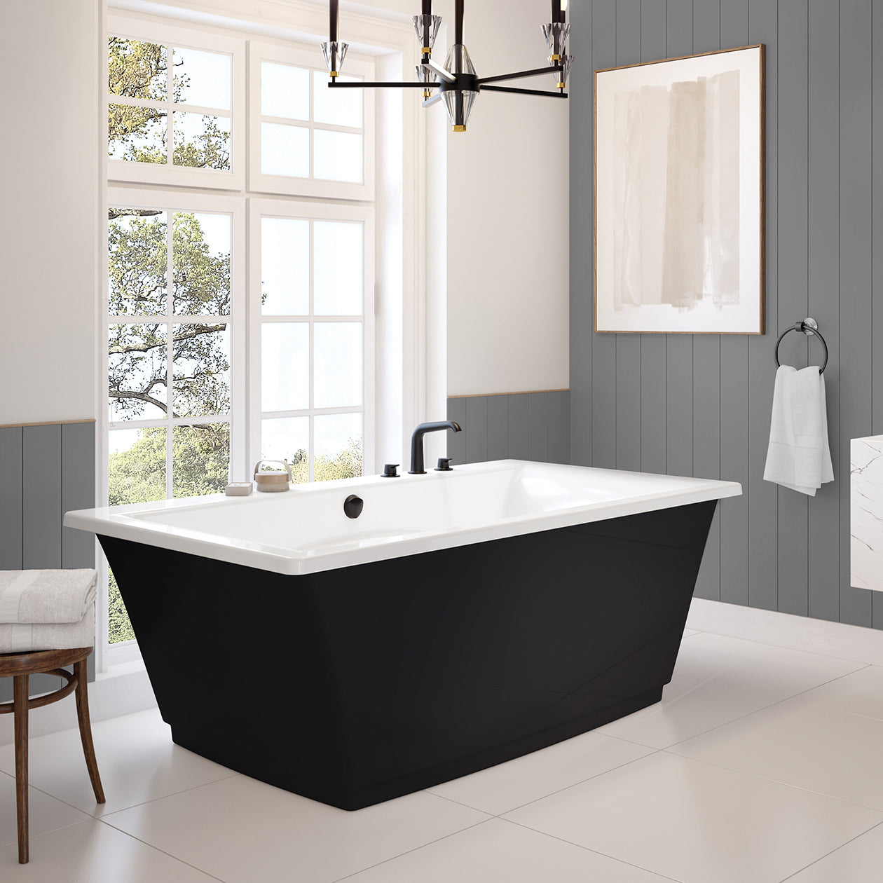 Maax Optik 6636 F Acrylic Freestanding Center Drain Bathtub