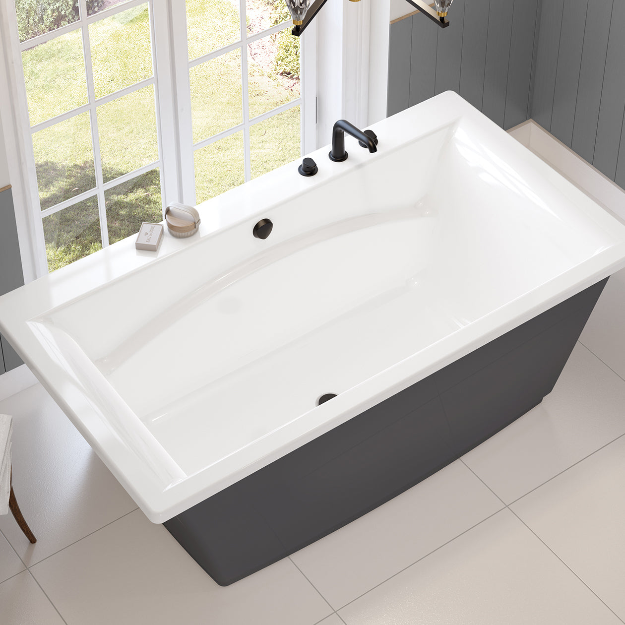 Maax Optik 6636 F Acrylic Freestanding Center Drain Bathtub